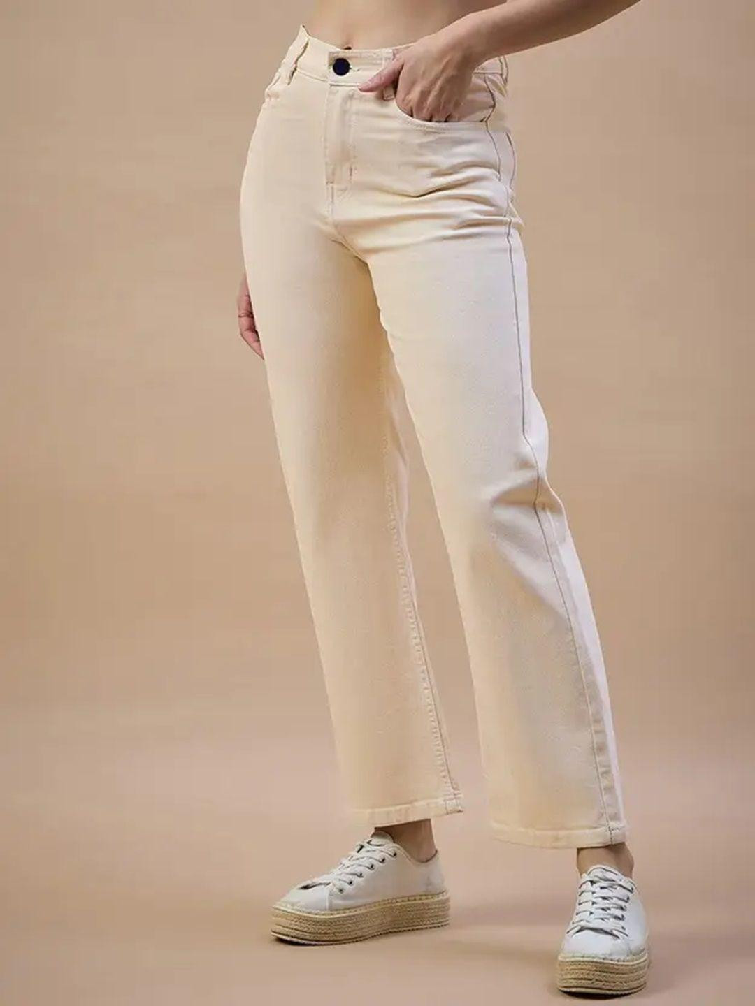 SZN Women Classic Boyfriend Fit Mid-Rise Baggy Stretchable Jeans