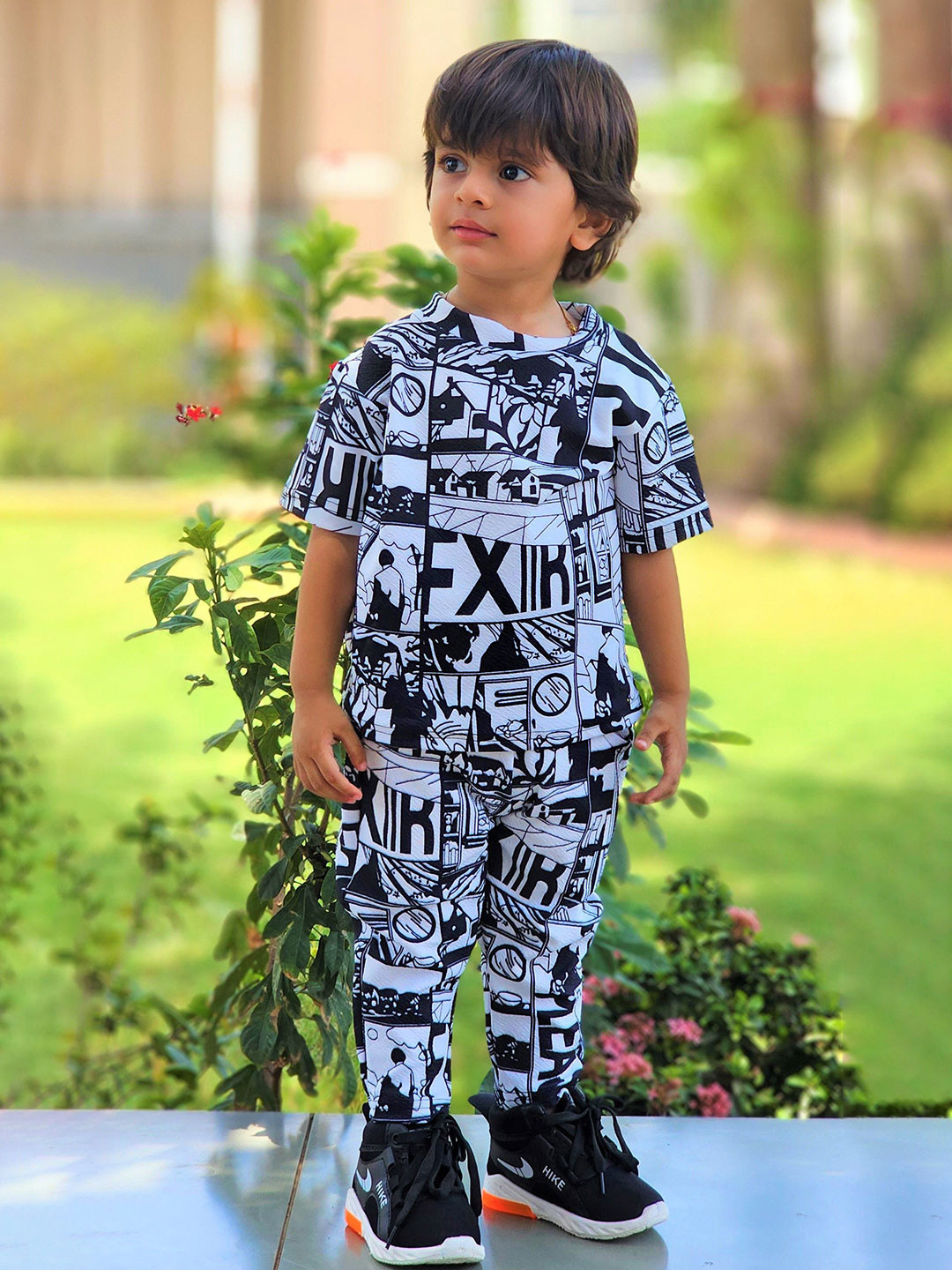 ALANTA Boys Printed Short Sleeves T-shirt With Trousers