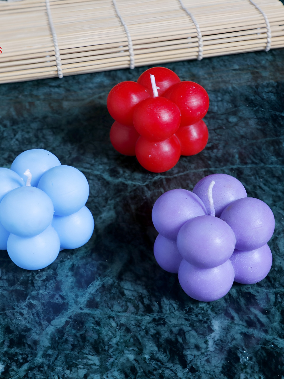 Aura Medium Bubble 3Pcs Scented 1 Wick Scented Solid Square Regular Pillar Candles
