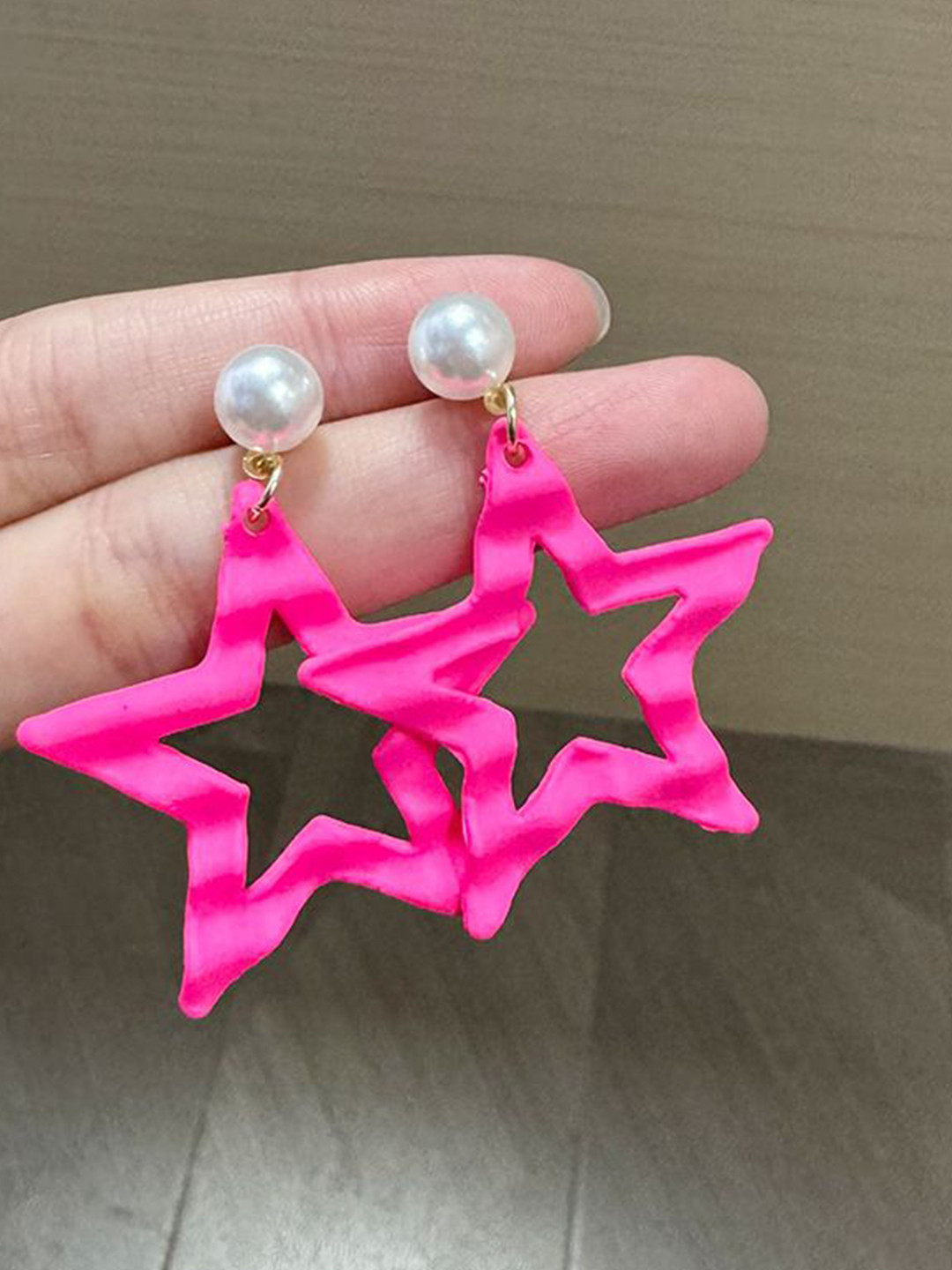 StyleCast x Revolte Artificial Beads Star Shaped Drop Earrings