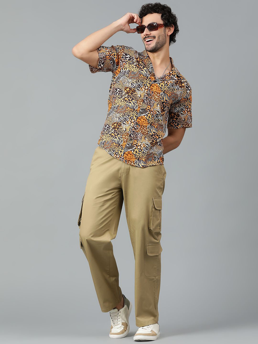 Stylecast X Kotty Modern Animal Printed Casual Cotton Shirt