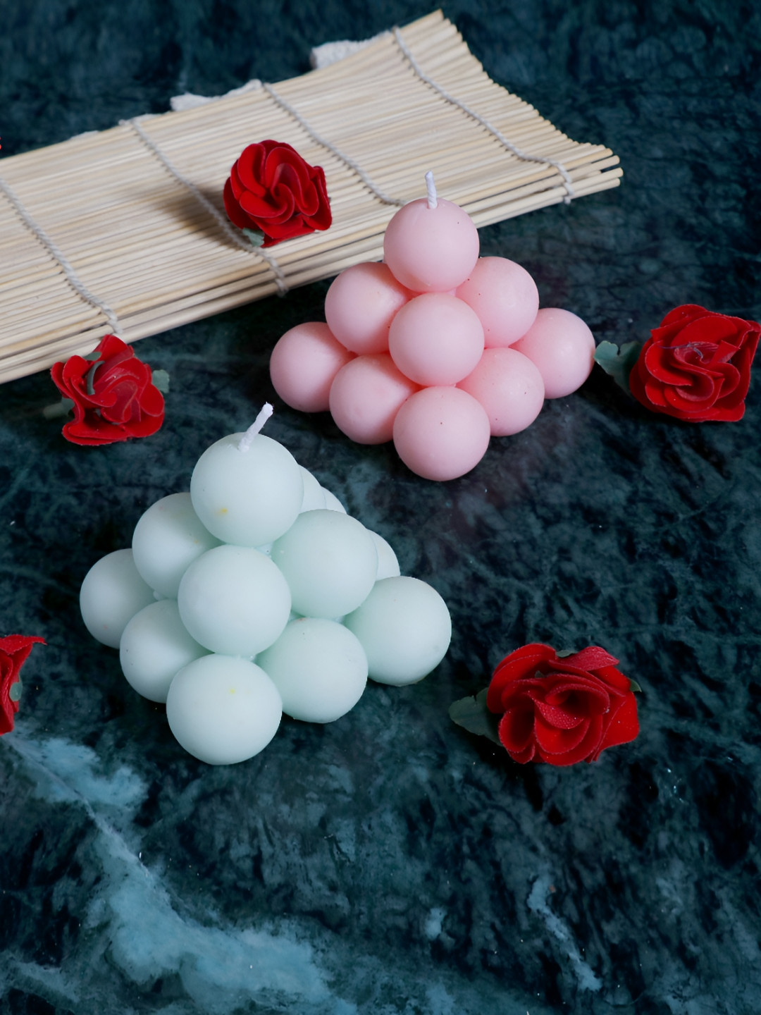 Aura Handmade Pyramid 2Pcs Scented 1 Wick Scented Solid Triangle Regular Tea Light Candles