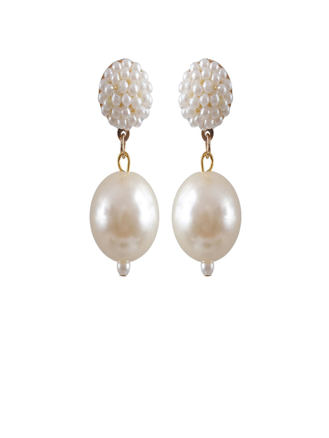 Vientiq Gold Plated Pearls Beaded Spherical Shape Drop Earrings