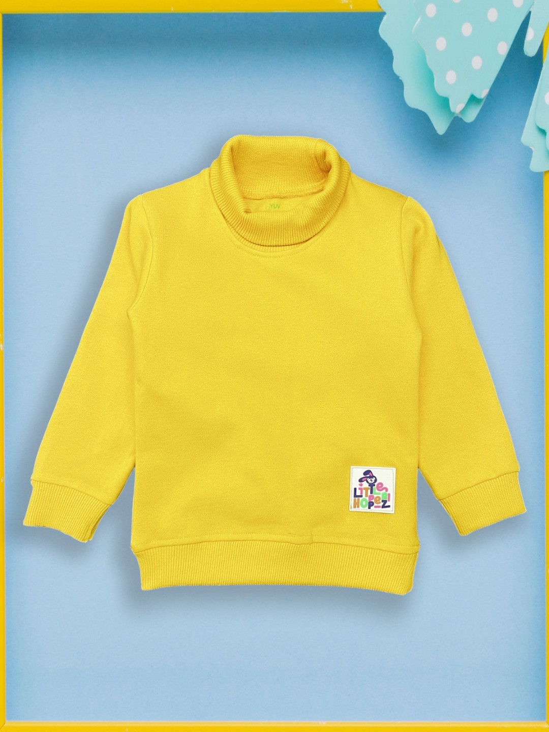 YUV Kids Pack Of 3 Turtle Neck Applique Relaxed Fit T-shirts