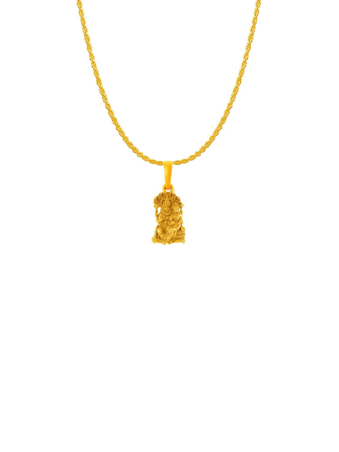 AKSHAT SAPPHIRE 22KT Gold-Plated 925 Silver Narsimha Laxmi Pendants With Rope Chains