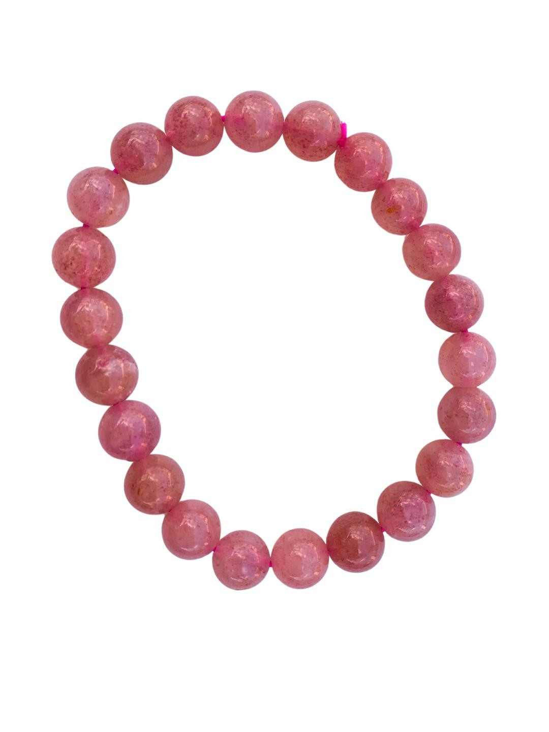 Apnisanskriti Unisex Strawberry Quartz Healing Stone Bracelet