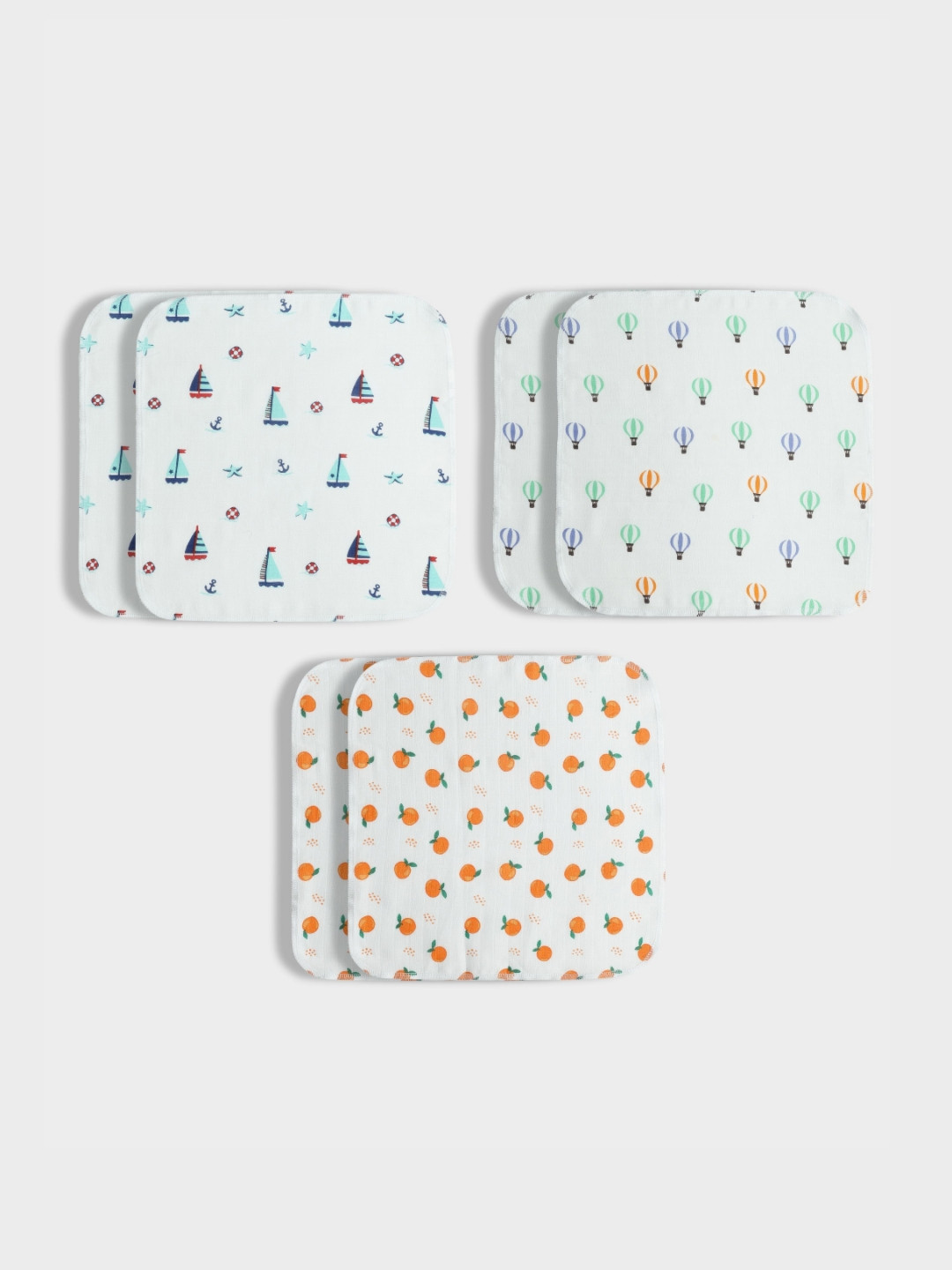 Orange Sugar Pack Of 6 Printed Cotton Muslin Napkins