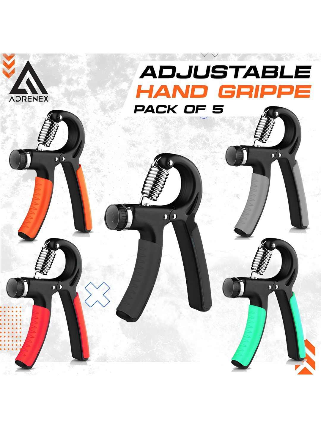 ADRENEX Set Of 5 Adjustable Hand Gripper