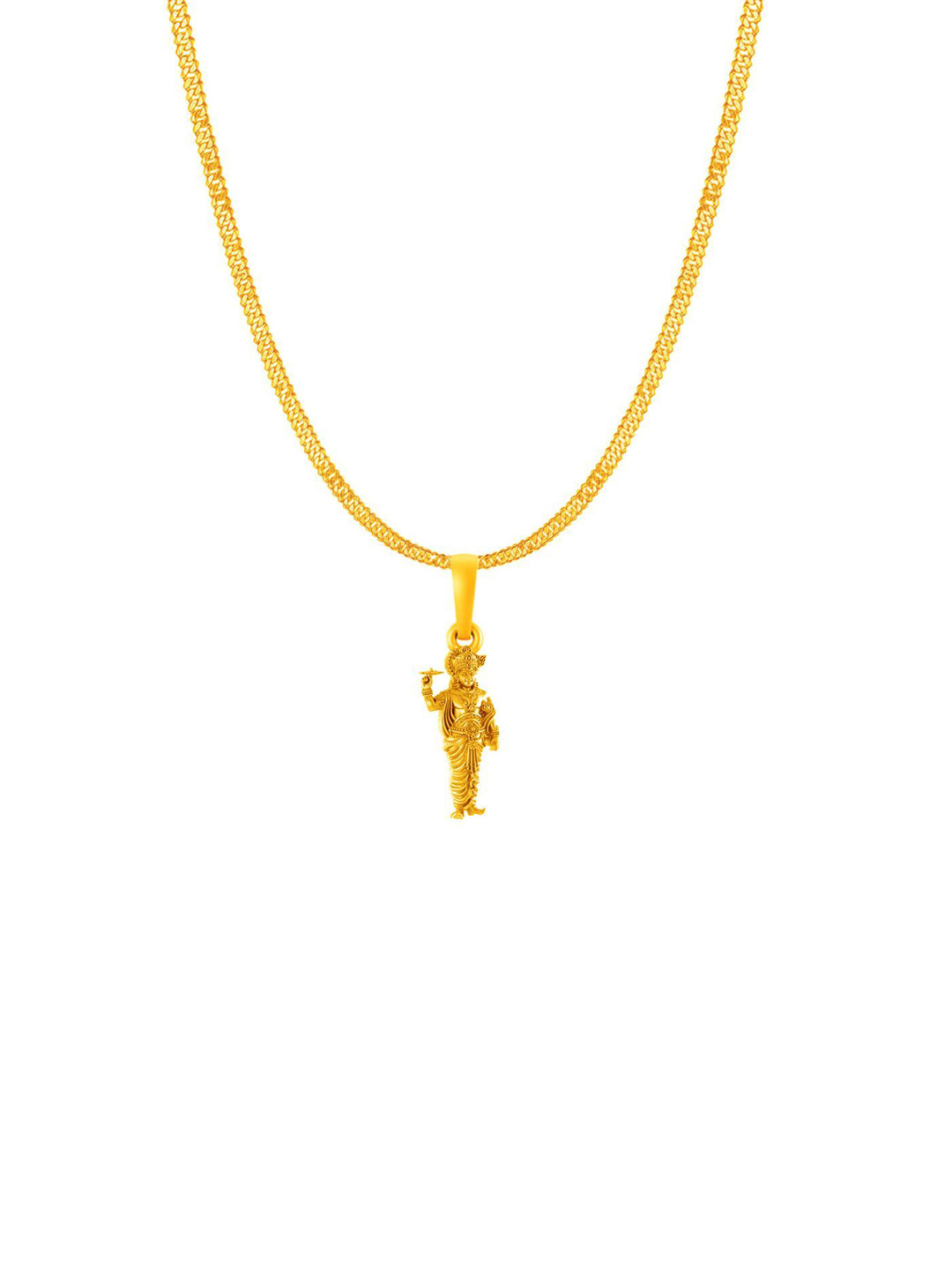 AKSHAT SAPPHIRE Men 92.5 Silver 22K Gold-Plated Krishna Ji Pendants With Chain