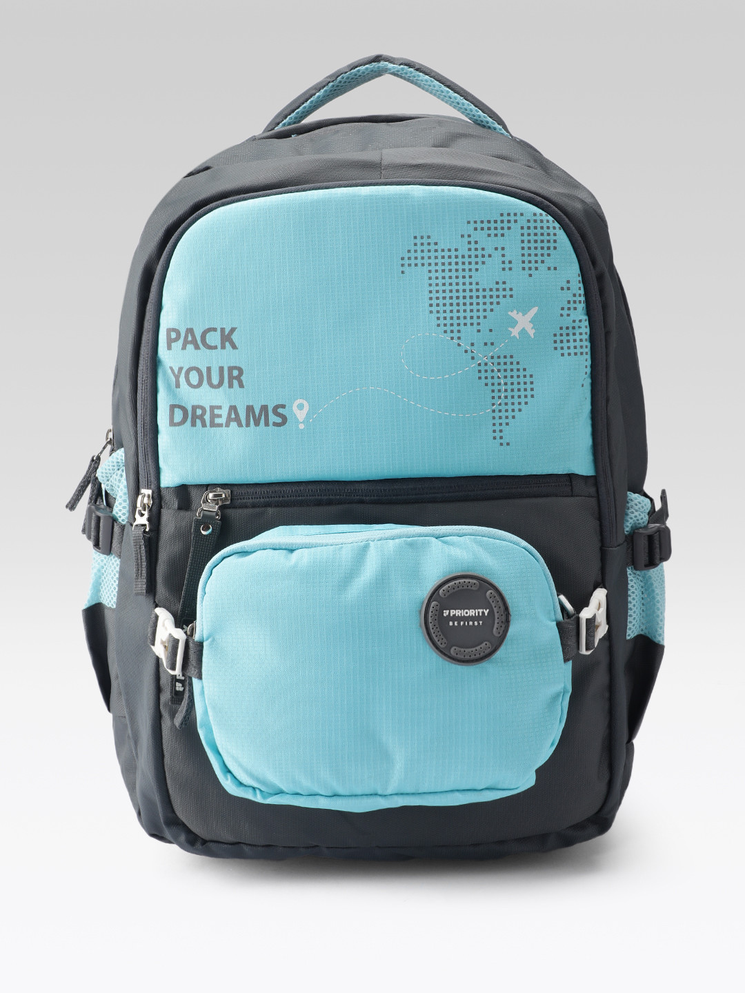Priority Unisex Typography Printed Laptop Backpack with Compression Straps & Pouch - 30 L