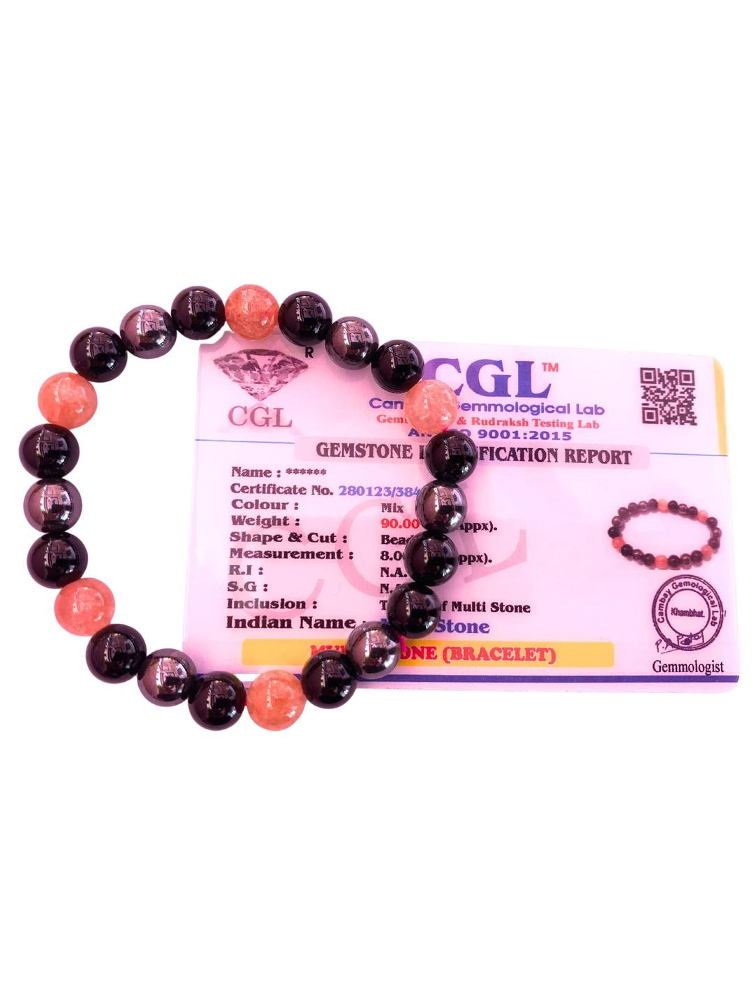 Apnisanskriti Unisex Hematite Sun Stone Black Onyx Stone Bracelet