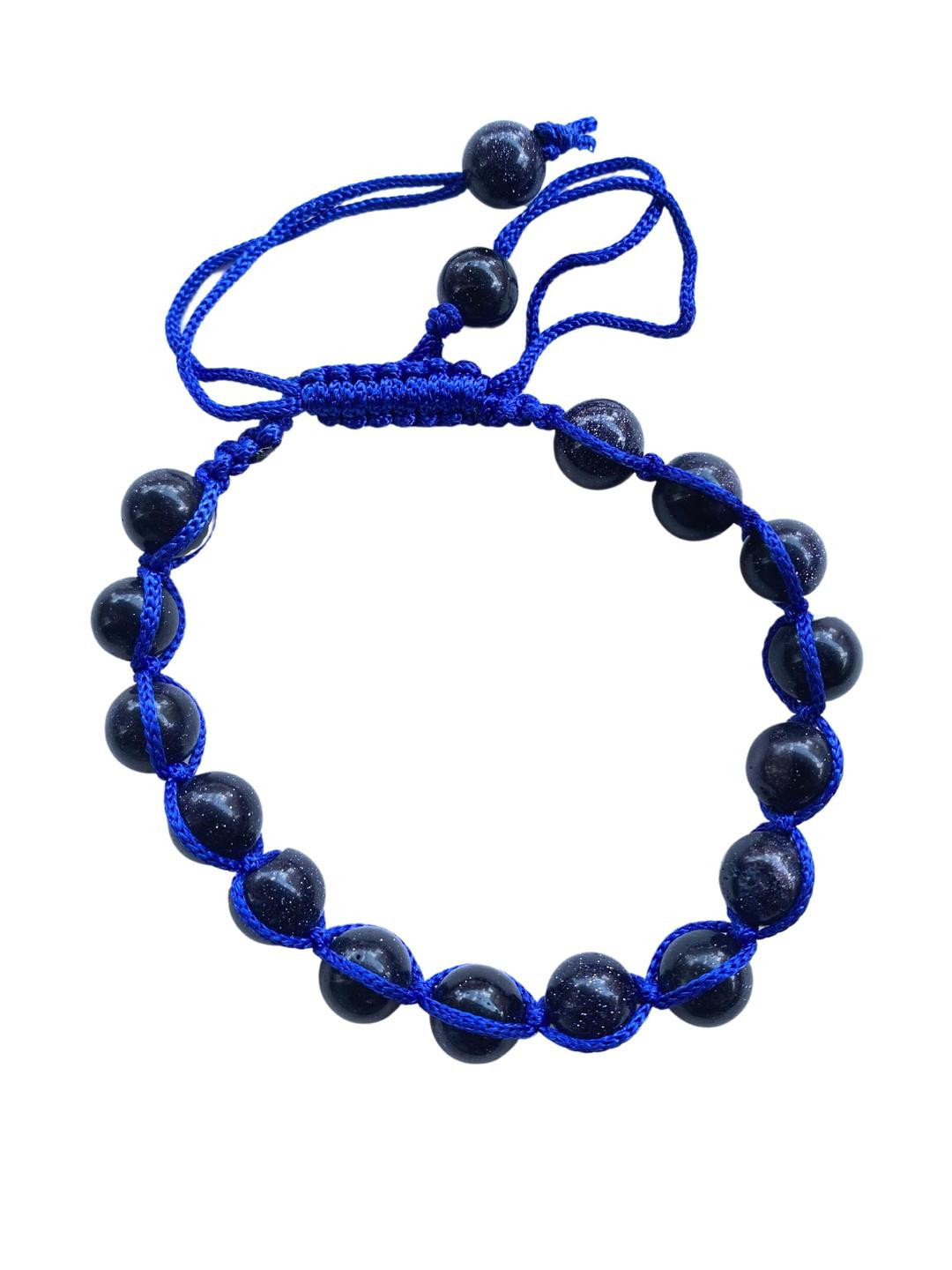 Apnisanskriti Unisex Blue Gold Stone Bracelet Designer Thread