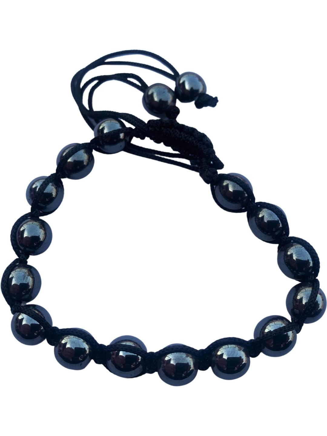 Apnisanskriti Unisex Hematite Stone Bracelet Designer Thread