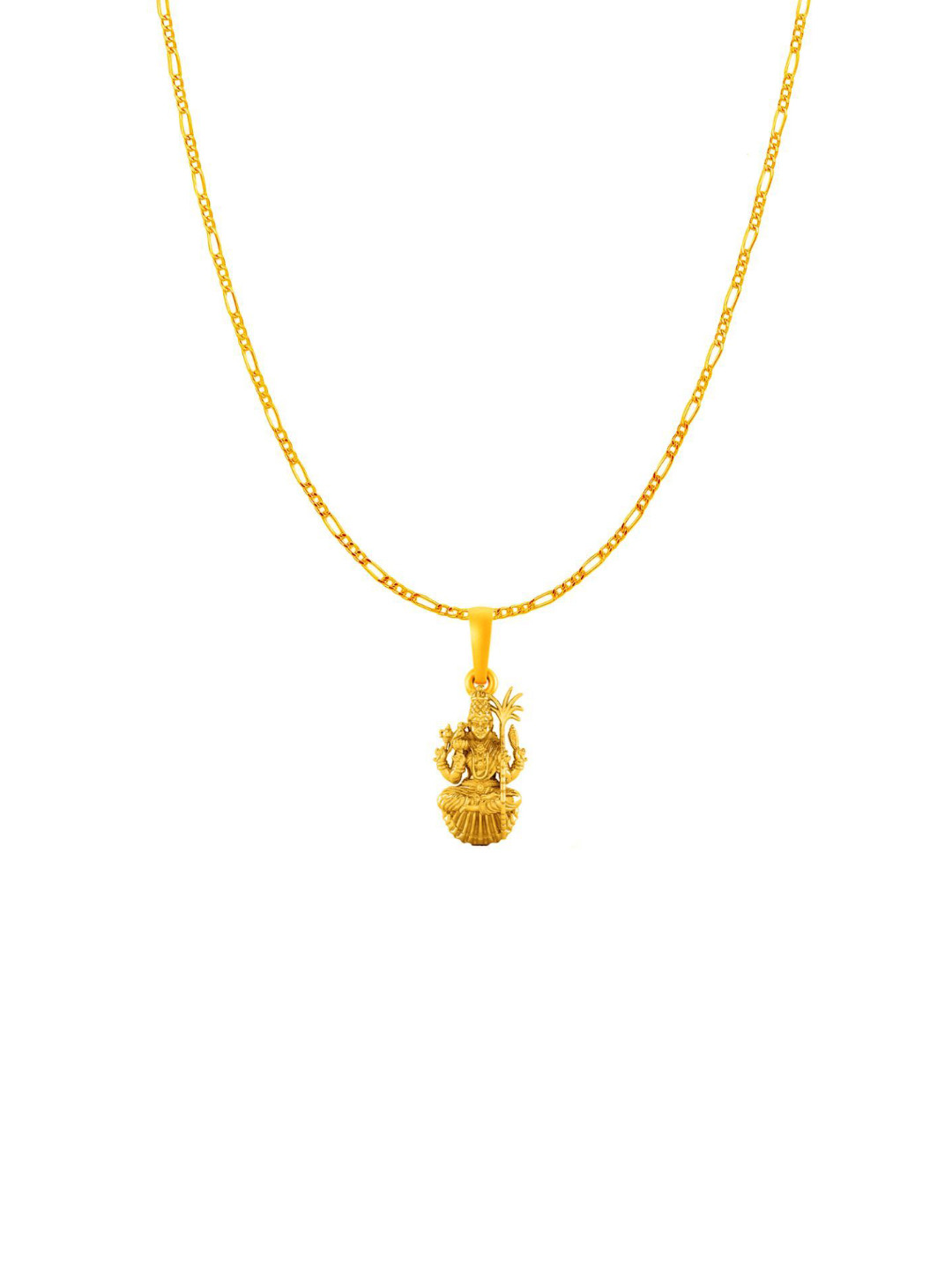 AKSHAT SAPPHIRE 92.5 Sterling Silver Gold-Plated Contemporary Lalitha Devi Pendant Chain