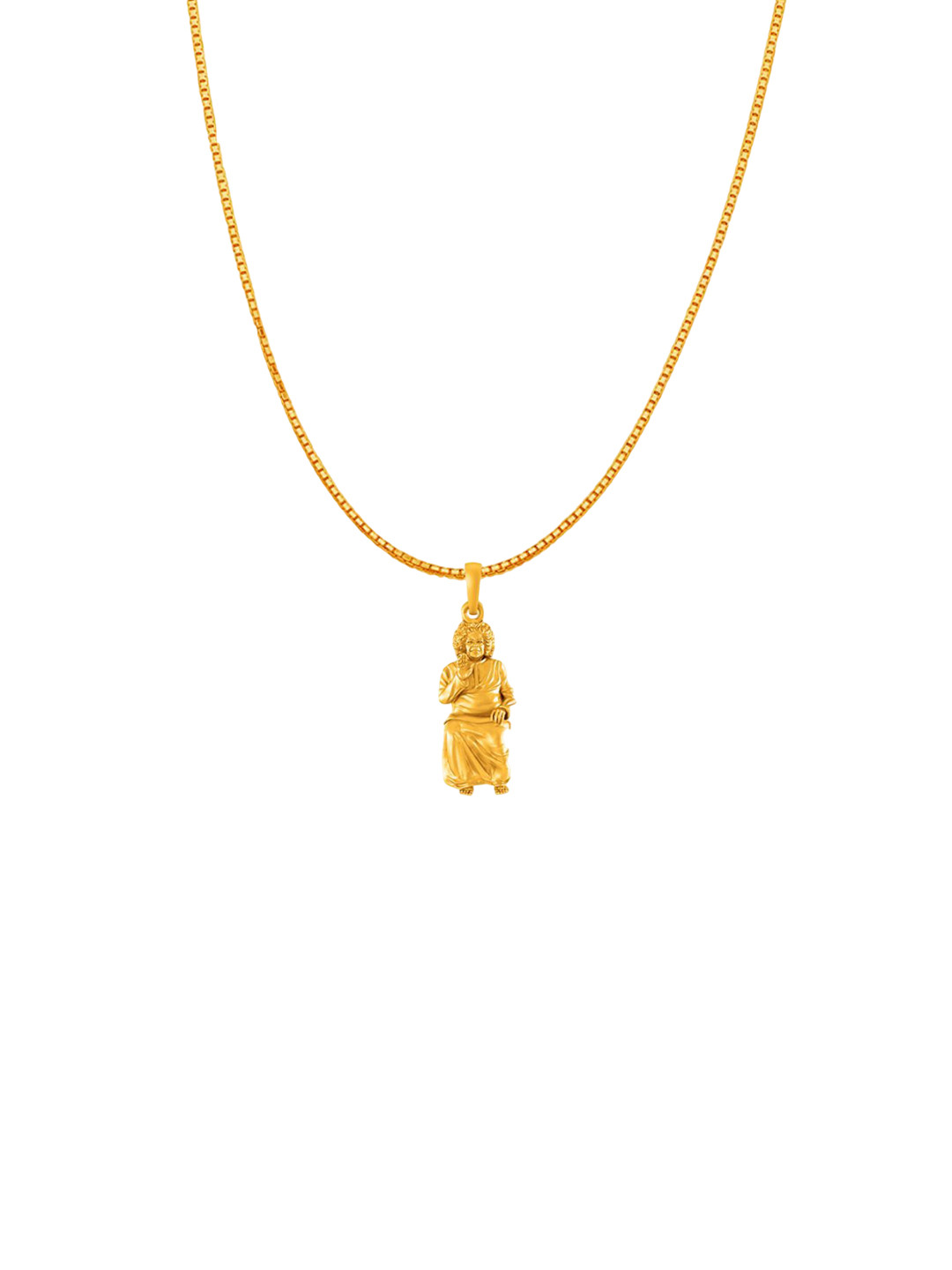 AKSHAT SAPPHIRE Men 925 Sterling Silver 22KT Gold-Plated Satya Sai Pendant with Box Chain