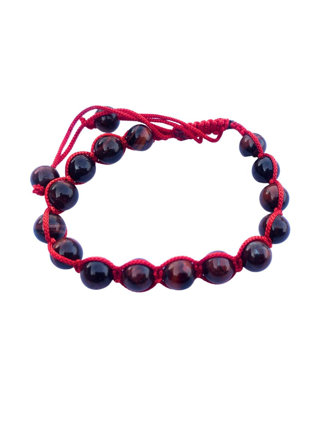 Apnisanskriti Unisex Red Tiger Eye Stone Bracelet Designer Thread