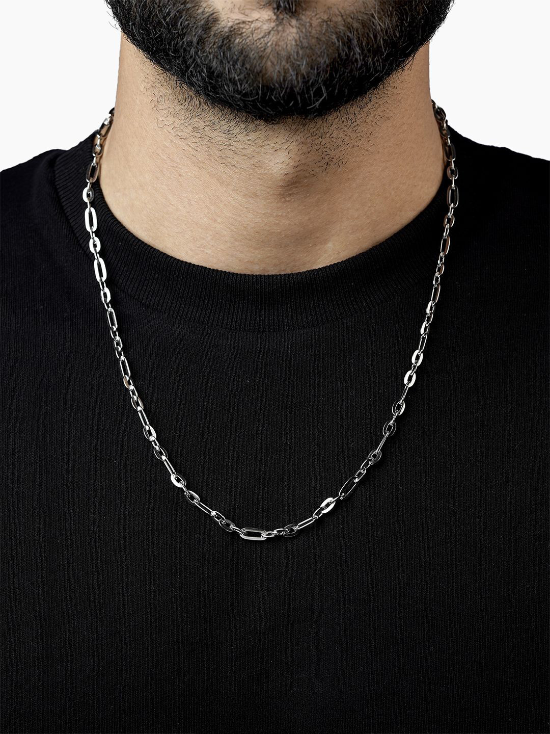 SWASHAA John Men Silver Plated Chain