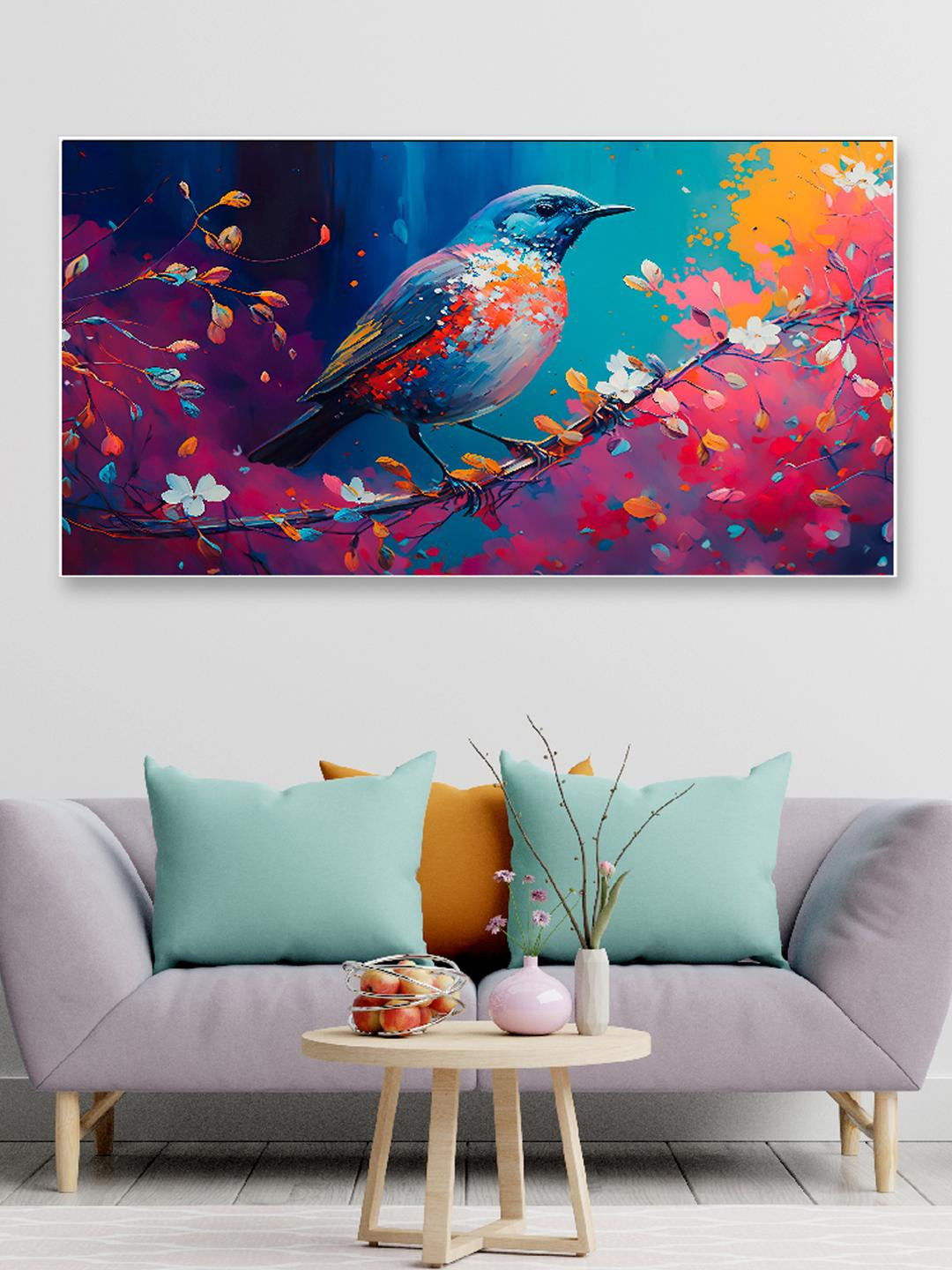 DEKORSTATION Multicoloured Birds and Animals Canvas Painting
