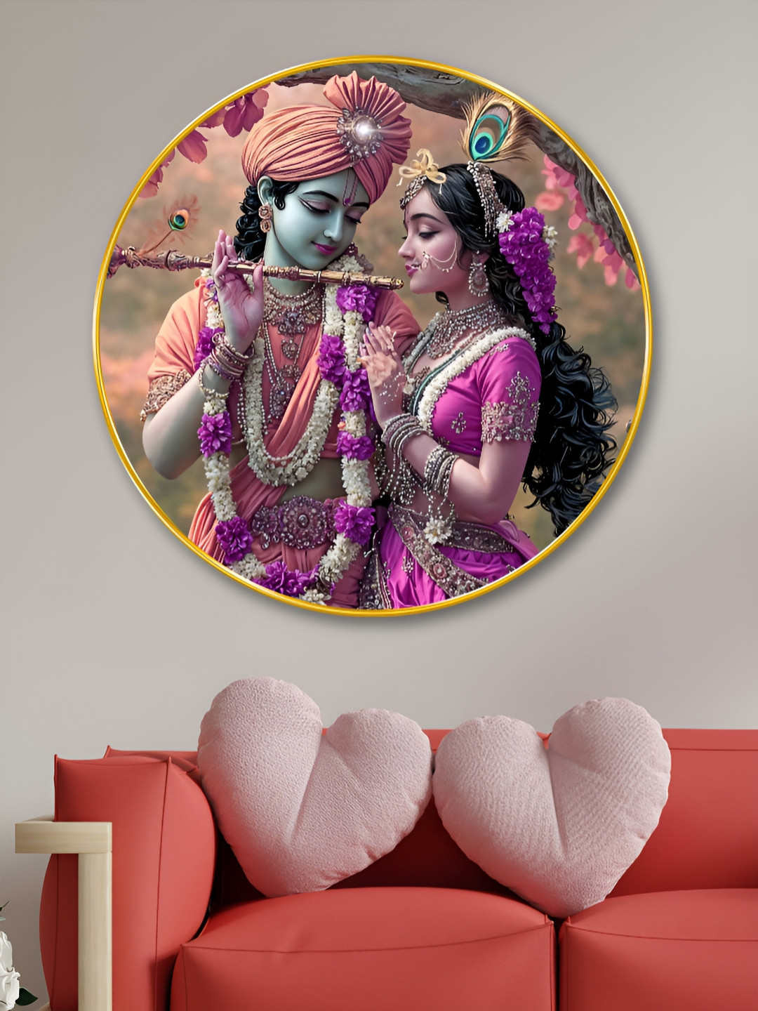 SAF Wood Wall Round Paintings Wall Art -20 x 20 In