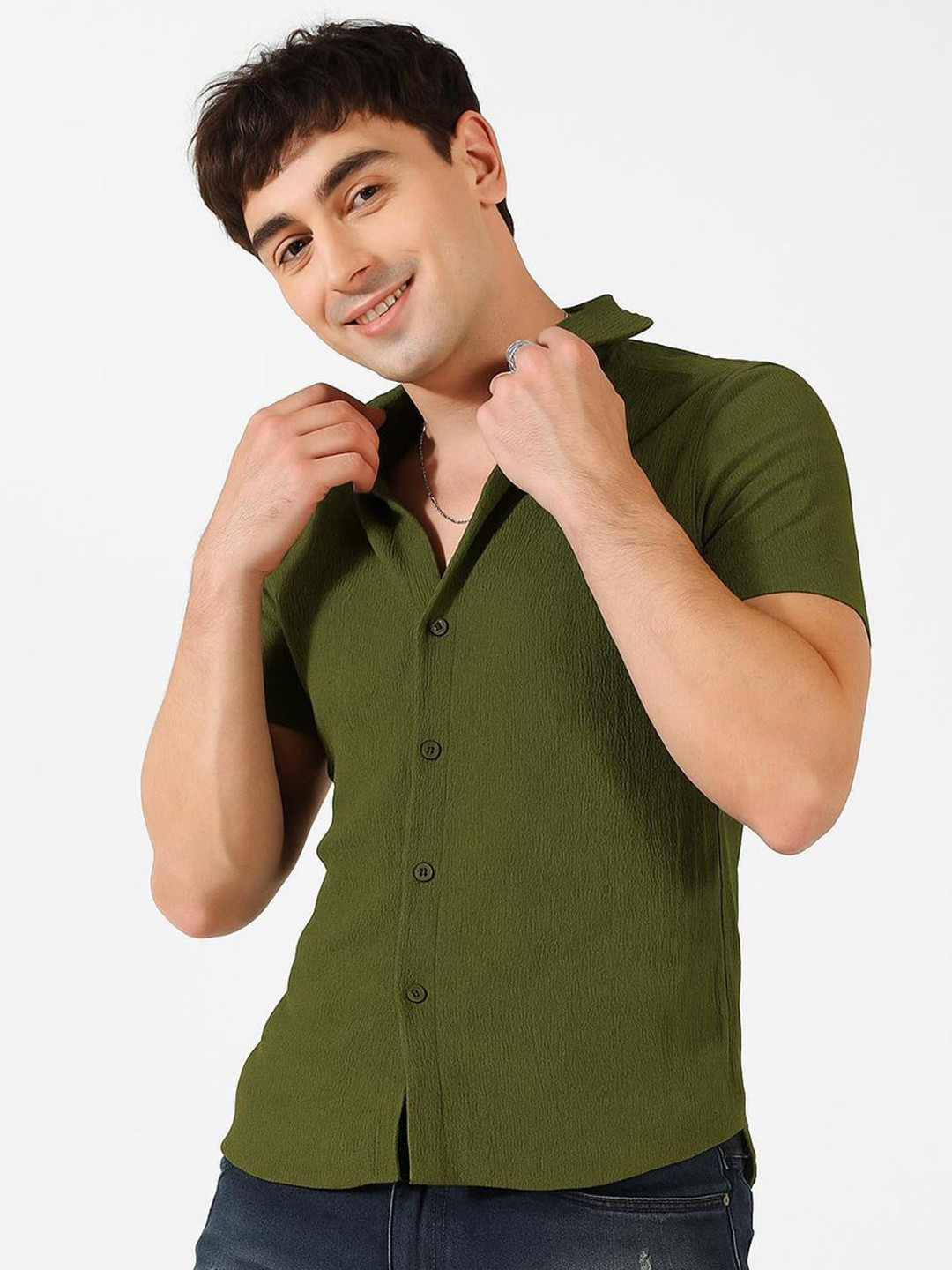 Kushi Flyer Comfort Spread Collar Casual Shirt