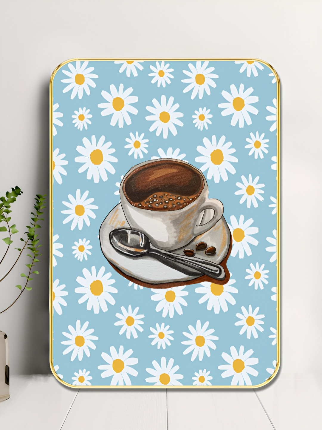 SAF Blue & White Coffee Cup Printed Wall Art