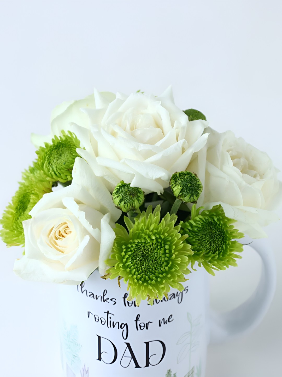 fnp 4-Pcs White Roses Mug Fresh Flowers Father's Day Gift
