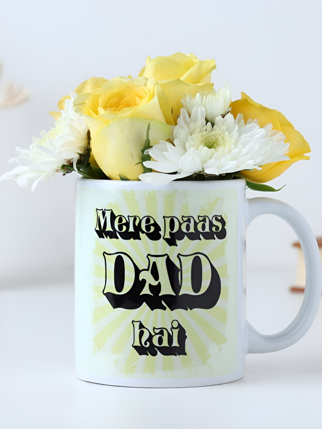 fnp 7-Pcs Yellow Roses Mug Fresh Flowers Bouquet Father's Day Gift