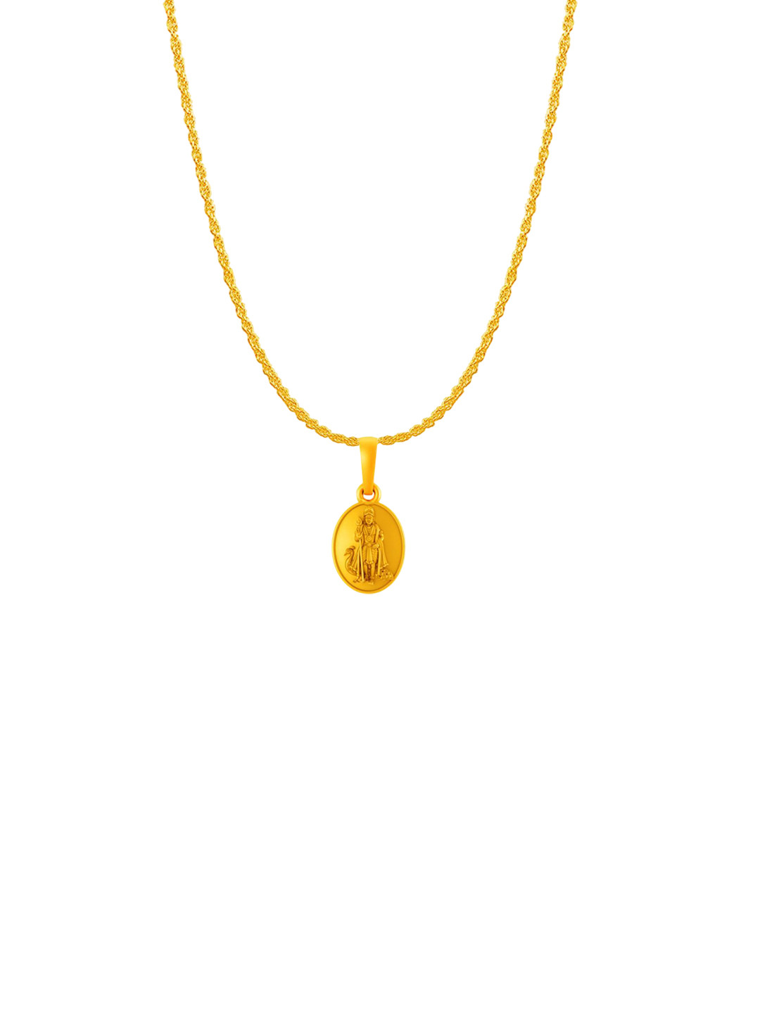 AKSHAT SAPPHIRE Men 925 Silver 22Kt Gold-Plated Kartikeya Pendant & Rope Chain