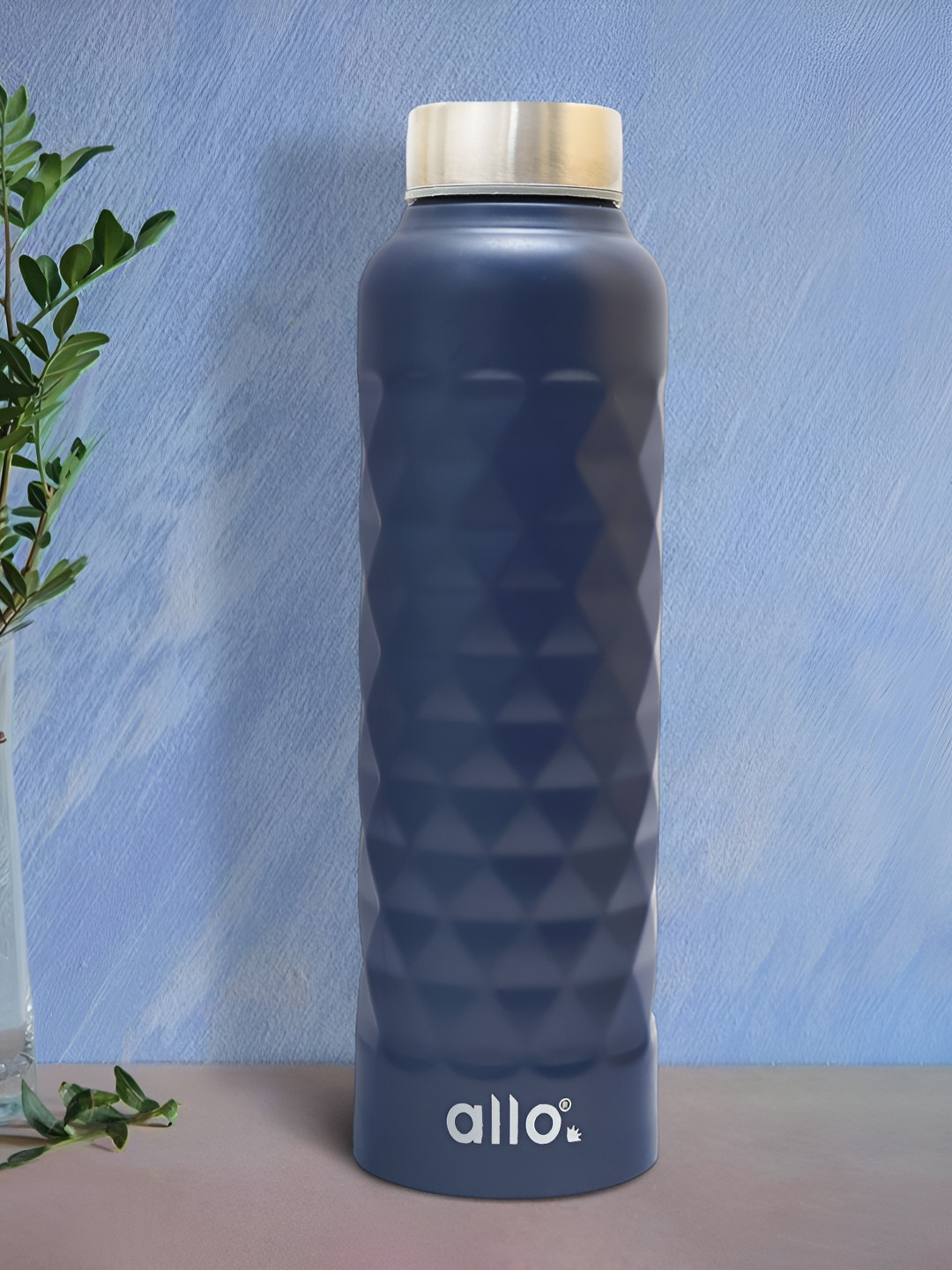 Allo Royal Blue Stainless Steel Leakproof Diamond Cap Water Bottle 1000 ml