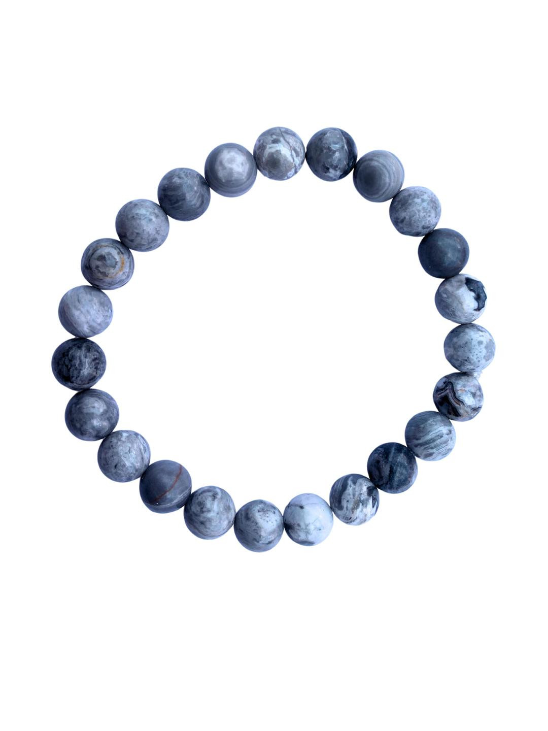 Apnisanskriti Unisex Map Jasper Healing Stone Bracelet