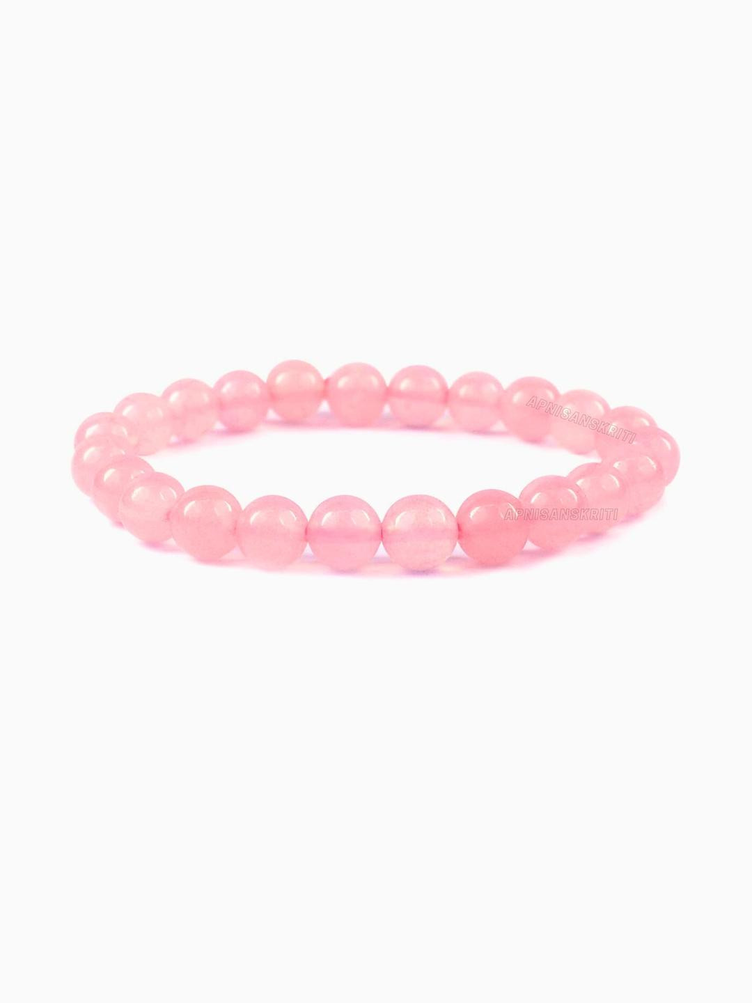 Apnisanskriti Unisex Rose Quartz Healing Stone Bracelet
