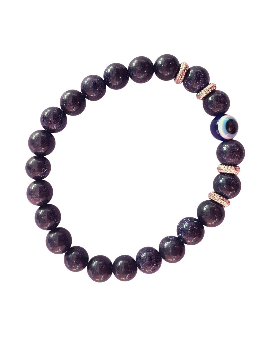 Apnisanskriti Unisex Evil Eye Blue Gold Stone Bracelet