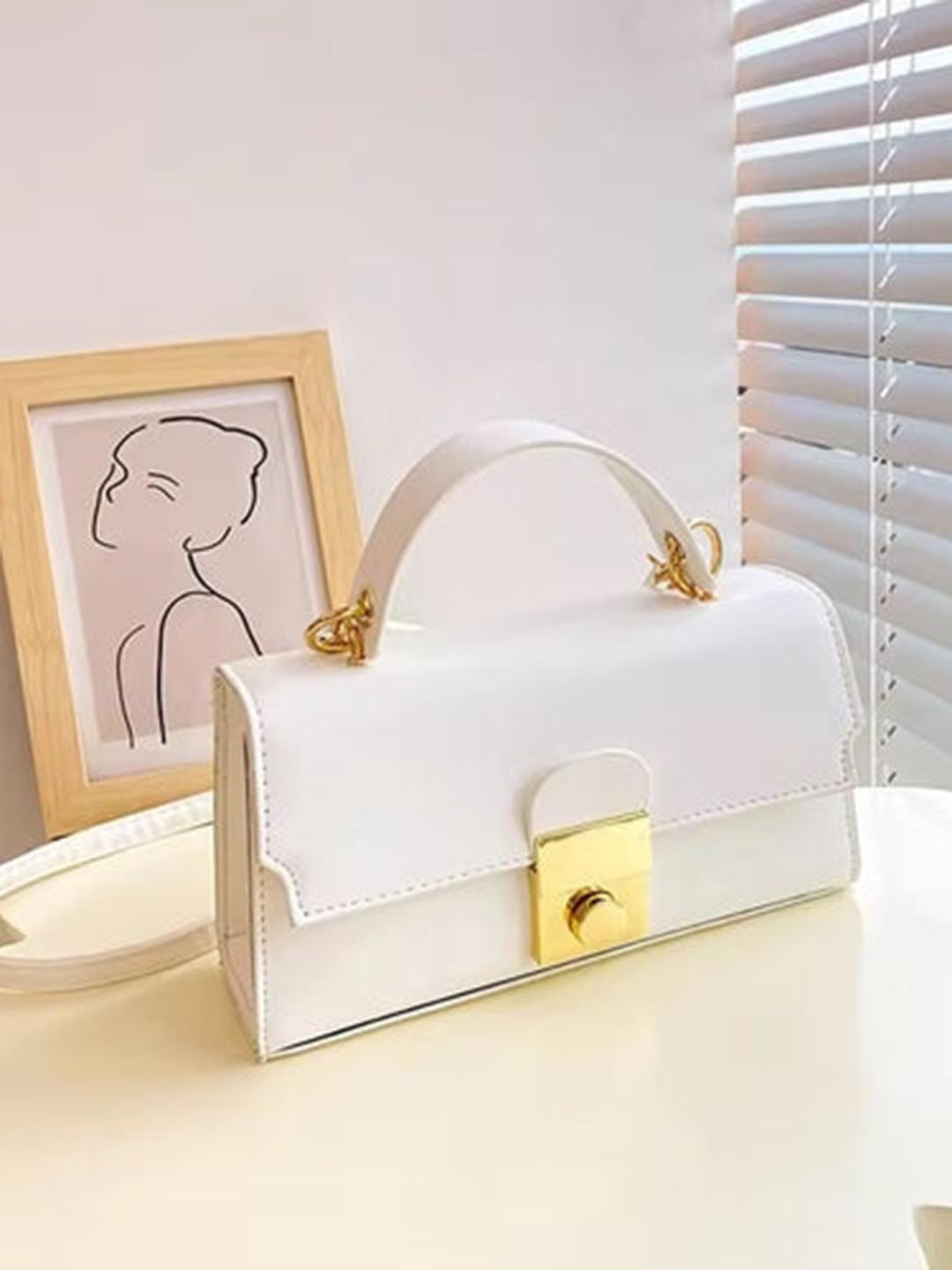 THEPANDASTOREE PU Flap Lock Crossbody Sling Bag