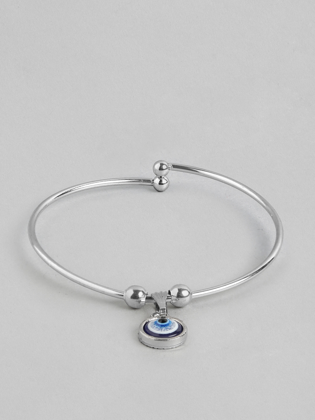 PARIS HAMILTON Unisex Silver-Plated Evil Eye Charm Bracelet