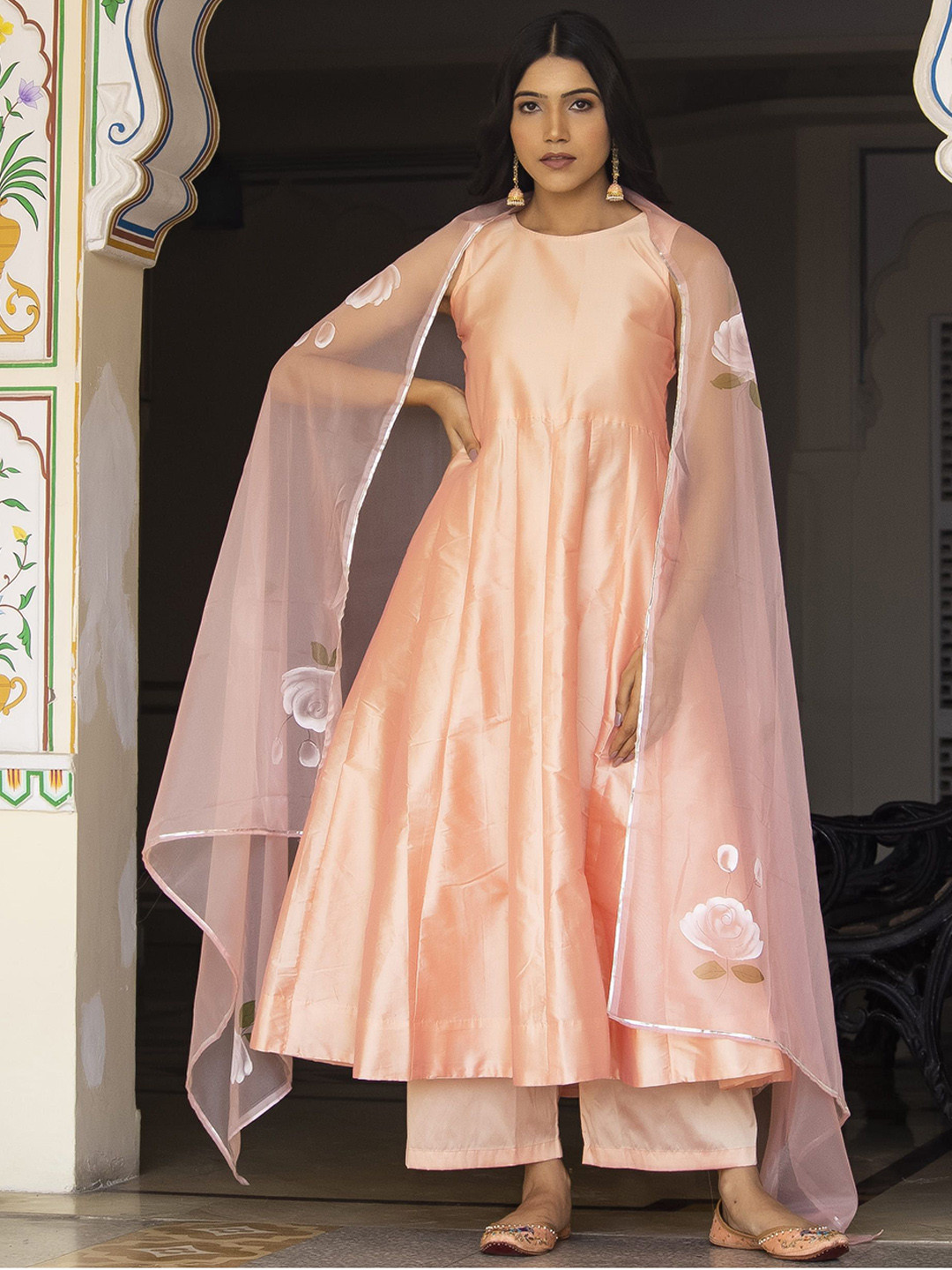 Bannhi by Priyanka Rathore  Women Regular Pure Silk Kurta with Trousers & With Dupatta