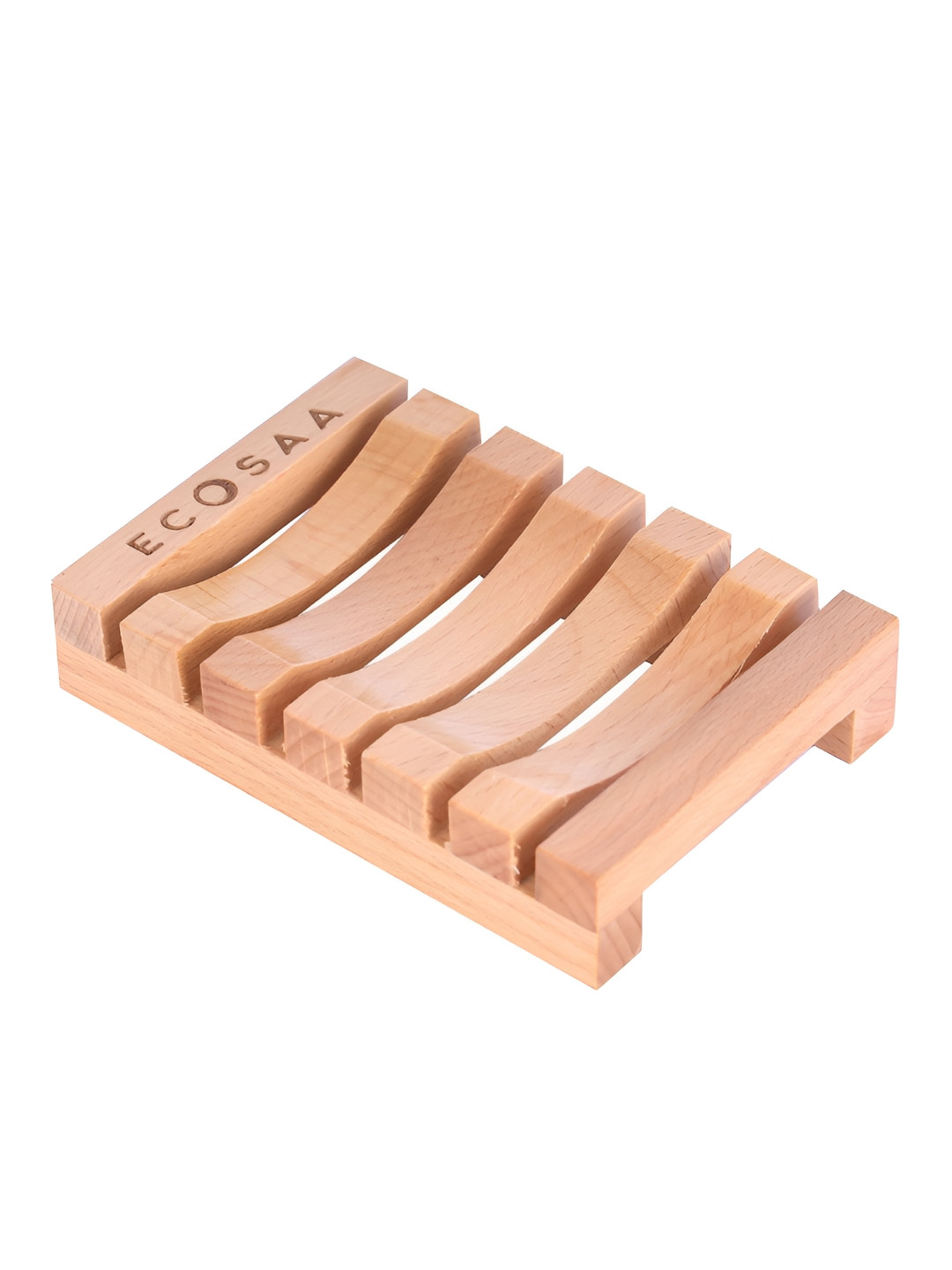 ECOSAA Brown Solid Wood Soap Dish for Bathroom Accessories