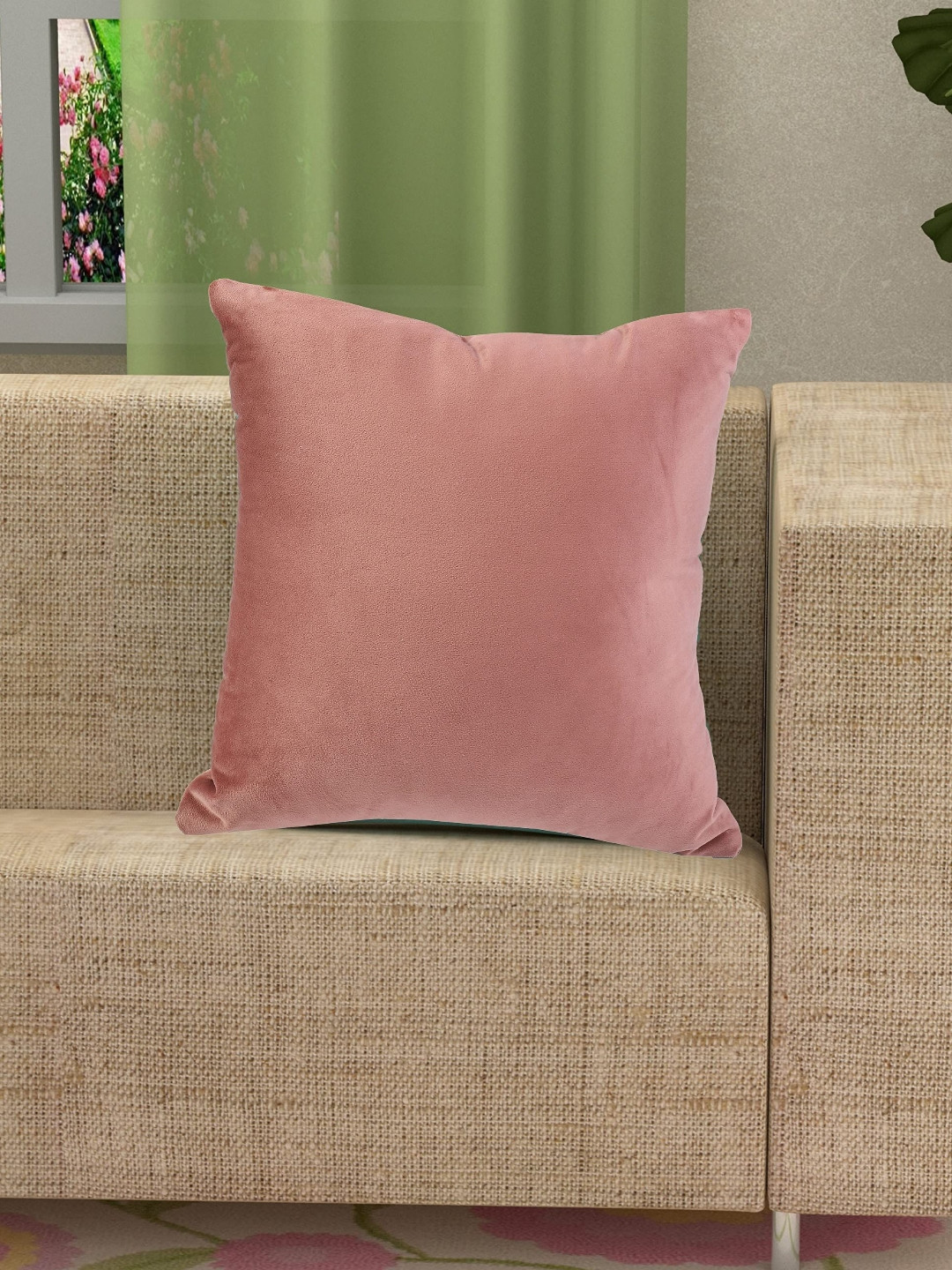 Yellow Weaves Rose Gold Velvet Square Cushion Covers