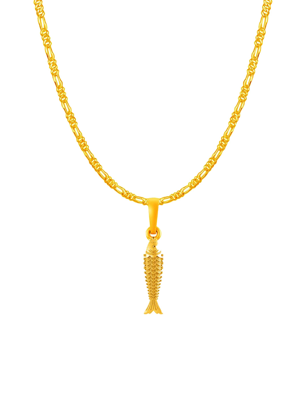 AKSHAT SAPPHIRE 92.5 Silver 22KT Gold-Plated Fish Pendants With Chains