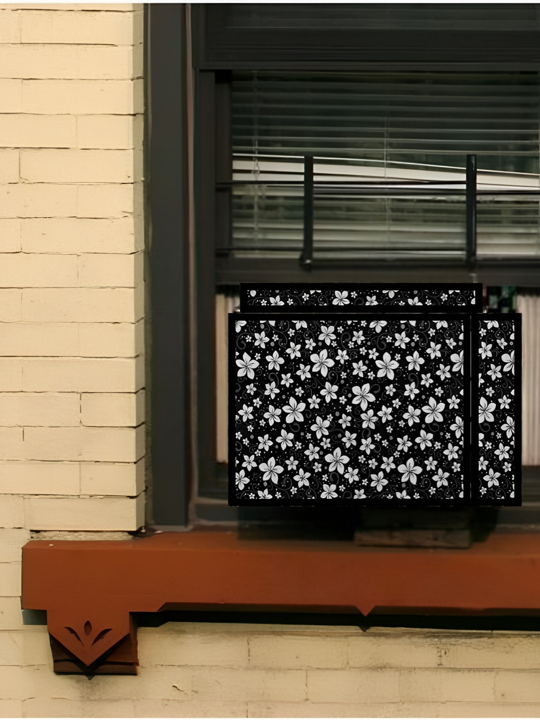 Kalra Magic Black & White Printed Waterproof 1.5 Ton Window Air Conditioner Cover