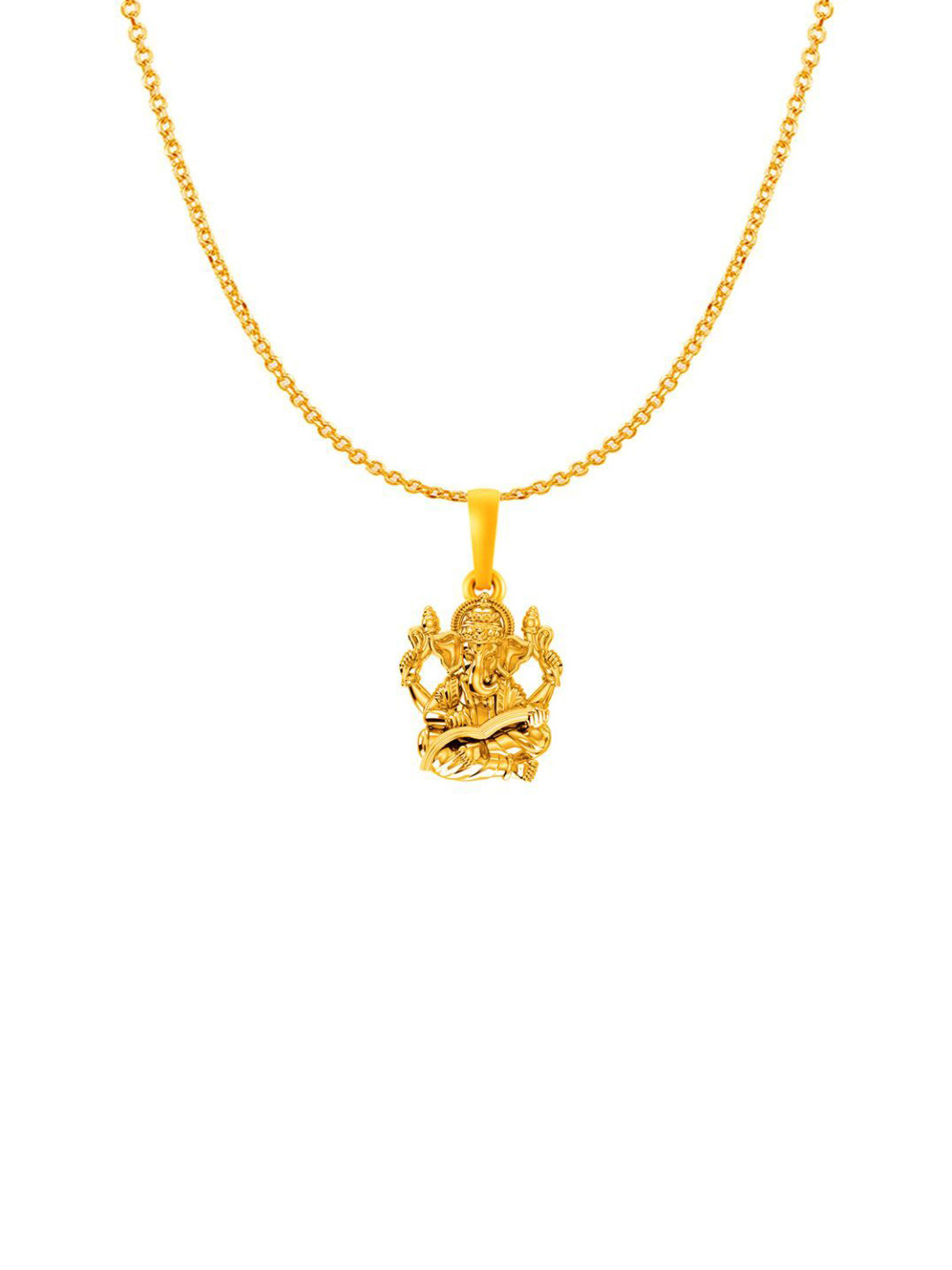 AKSHAT SAPPHIRE 925 Silver 22KT Gold-Plated Ganesh Laxmi Pendants With Anchor Chains