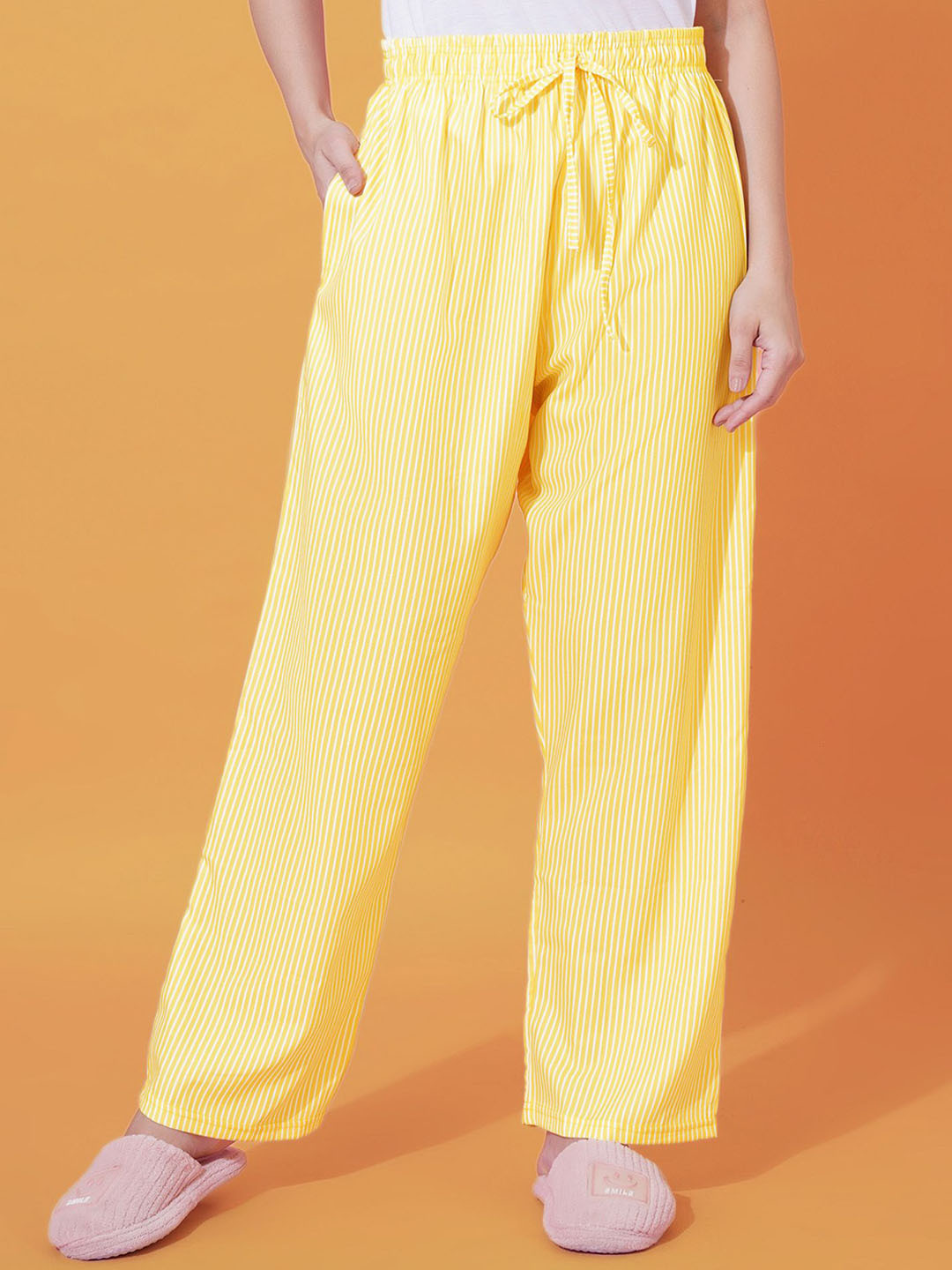 FFLIRTYGO Striped Relaxed Fit Straight-Leg Lounge Pants