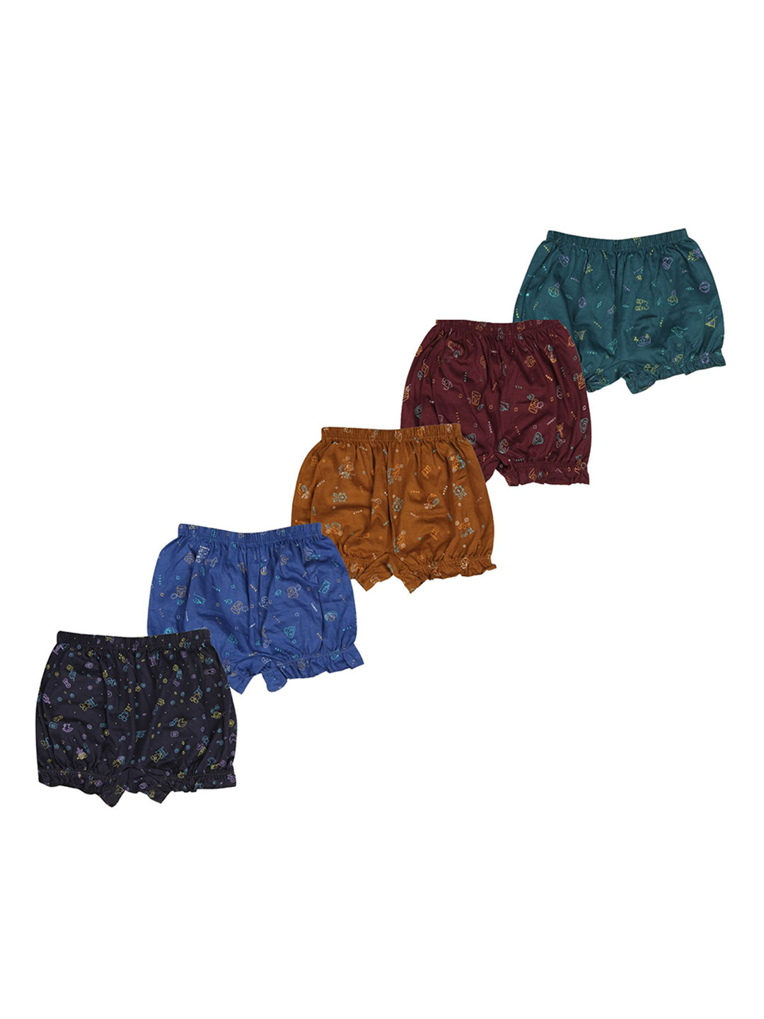 VIRUKSHAM Infant Girls 5 Pcs Printed Cotton Briefs VH 507 Ramvi bloomer 0-6m-5p