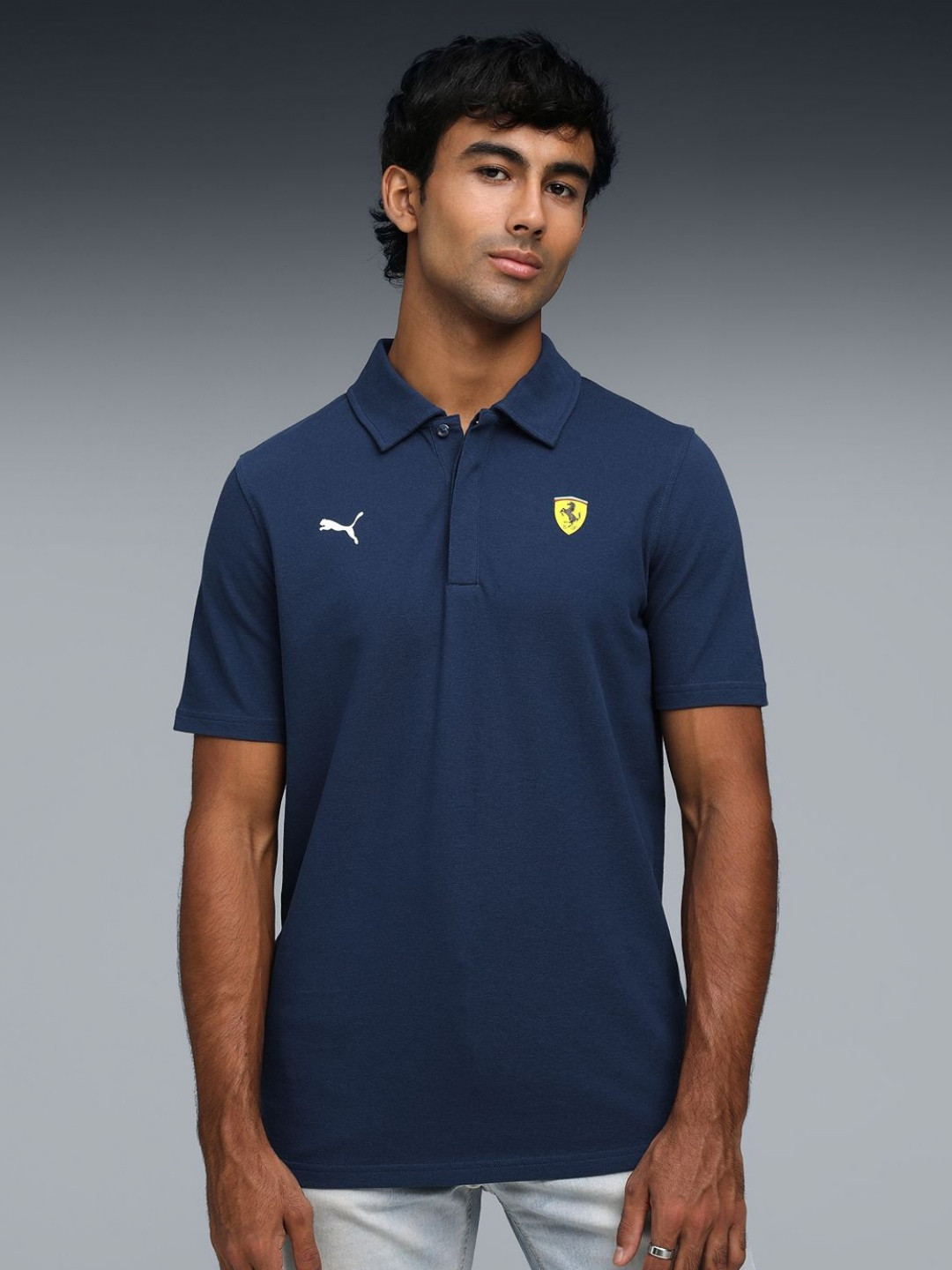 PUMA Motorsport Ferrari Sportswear Polo Collar Cotton T-shirt