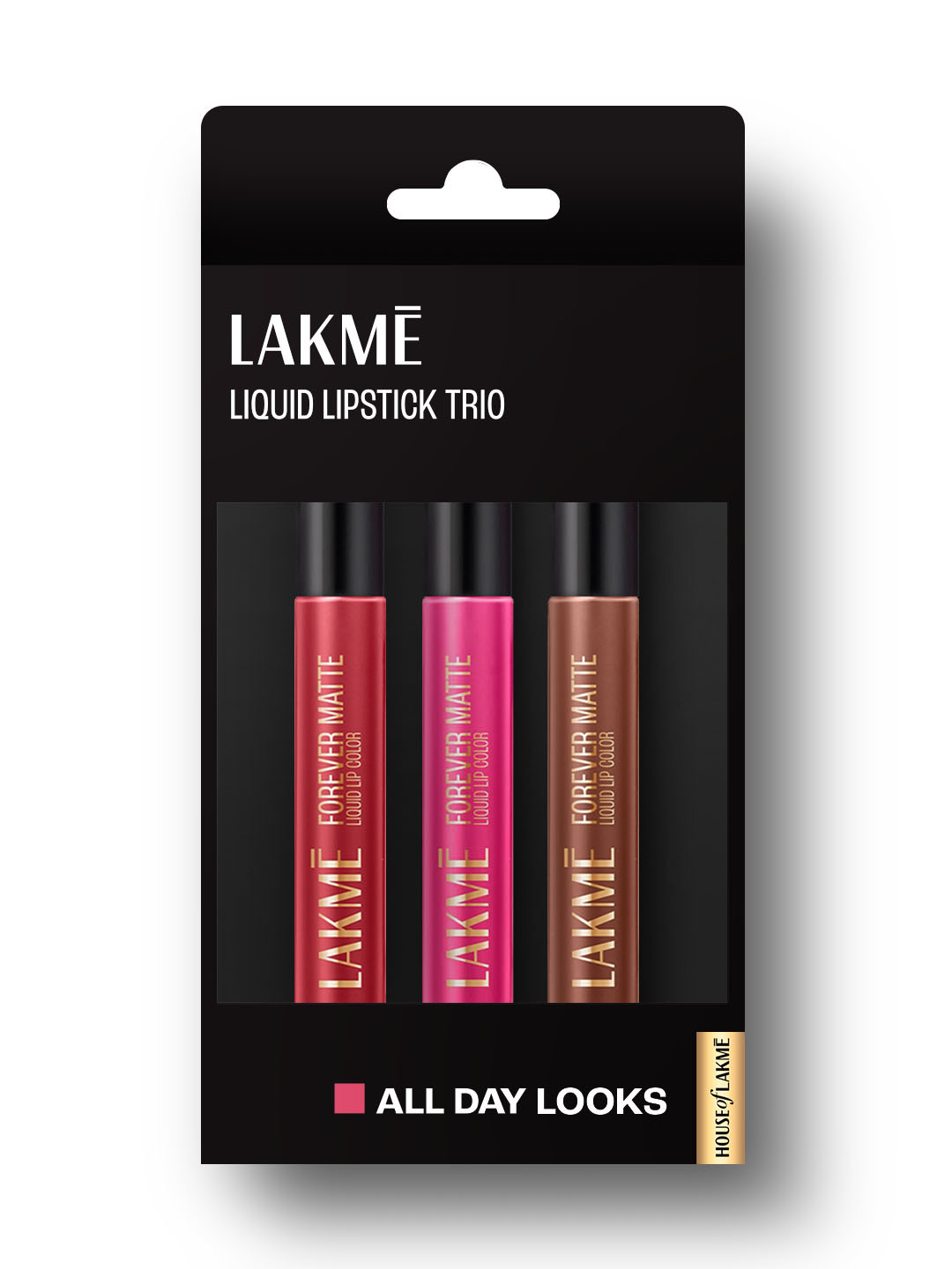 Lakme Forever Matte Long Stay Light-Weight Liquid Lipstick Trio 16.8ml - All Day Looks