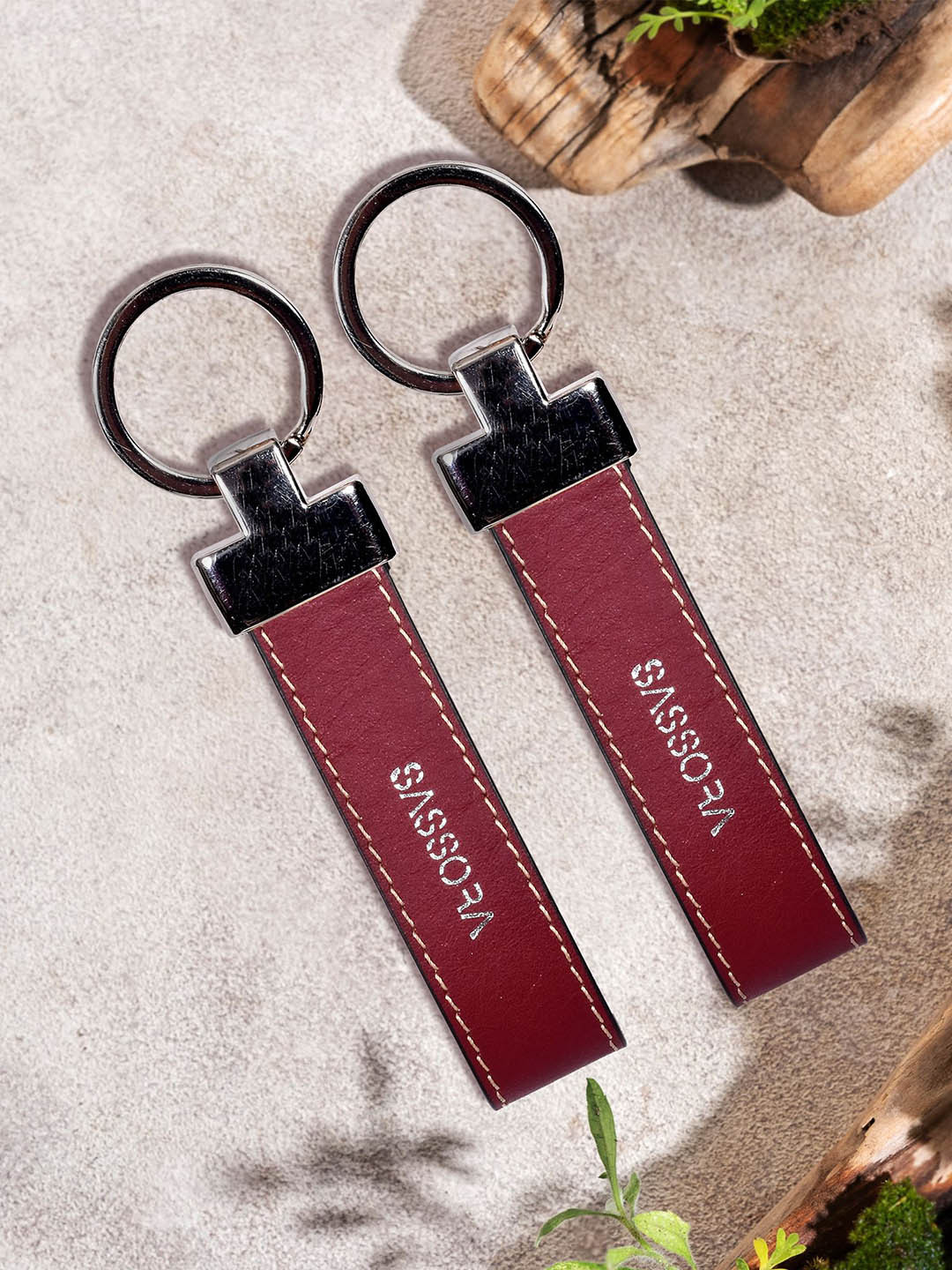 Sassora Pack Of 2 Leather Regular Key Holder Gift Set