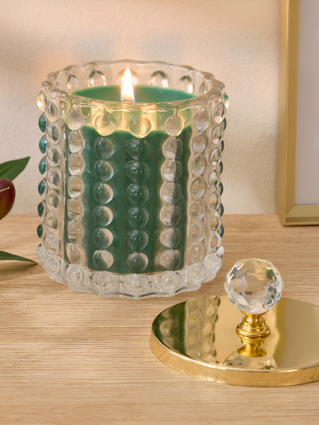 Home Centre Borneo Bliss Redolence 1 Wick Patchouli Striped Geometric Regular Jar Candles