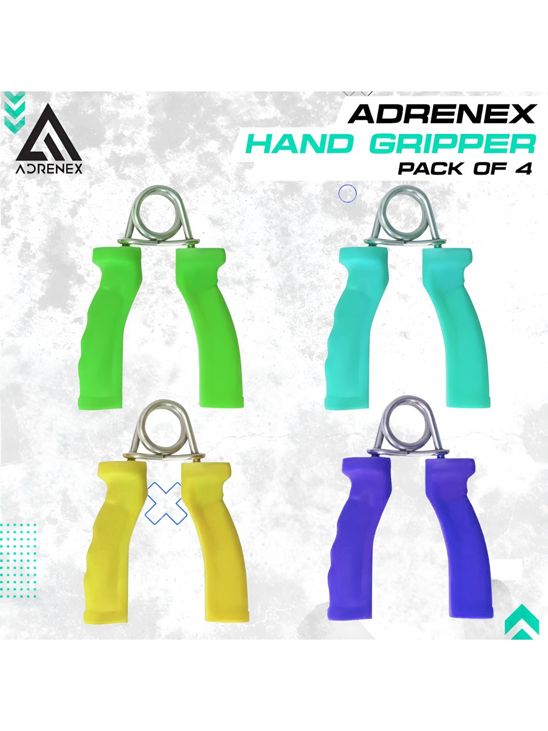 ADRENEX Set Of 4 Non-Slip Hand Grippers