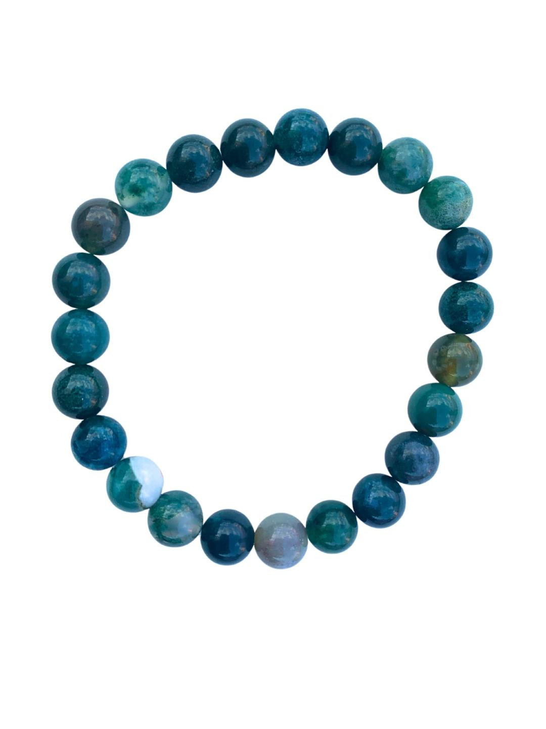 Apnisanskriti Unisex Moss Agate Healing Stone Bracelet
