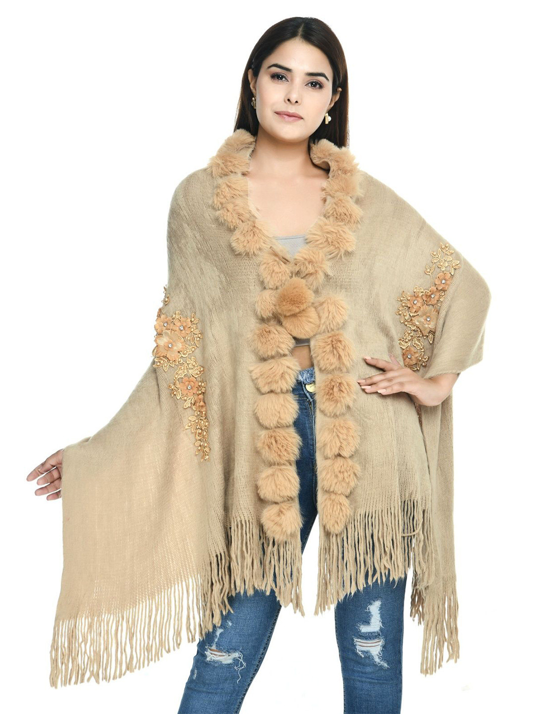 Manra Women Ethnic Motifs Embroidered Stole