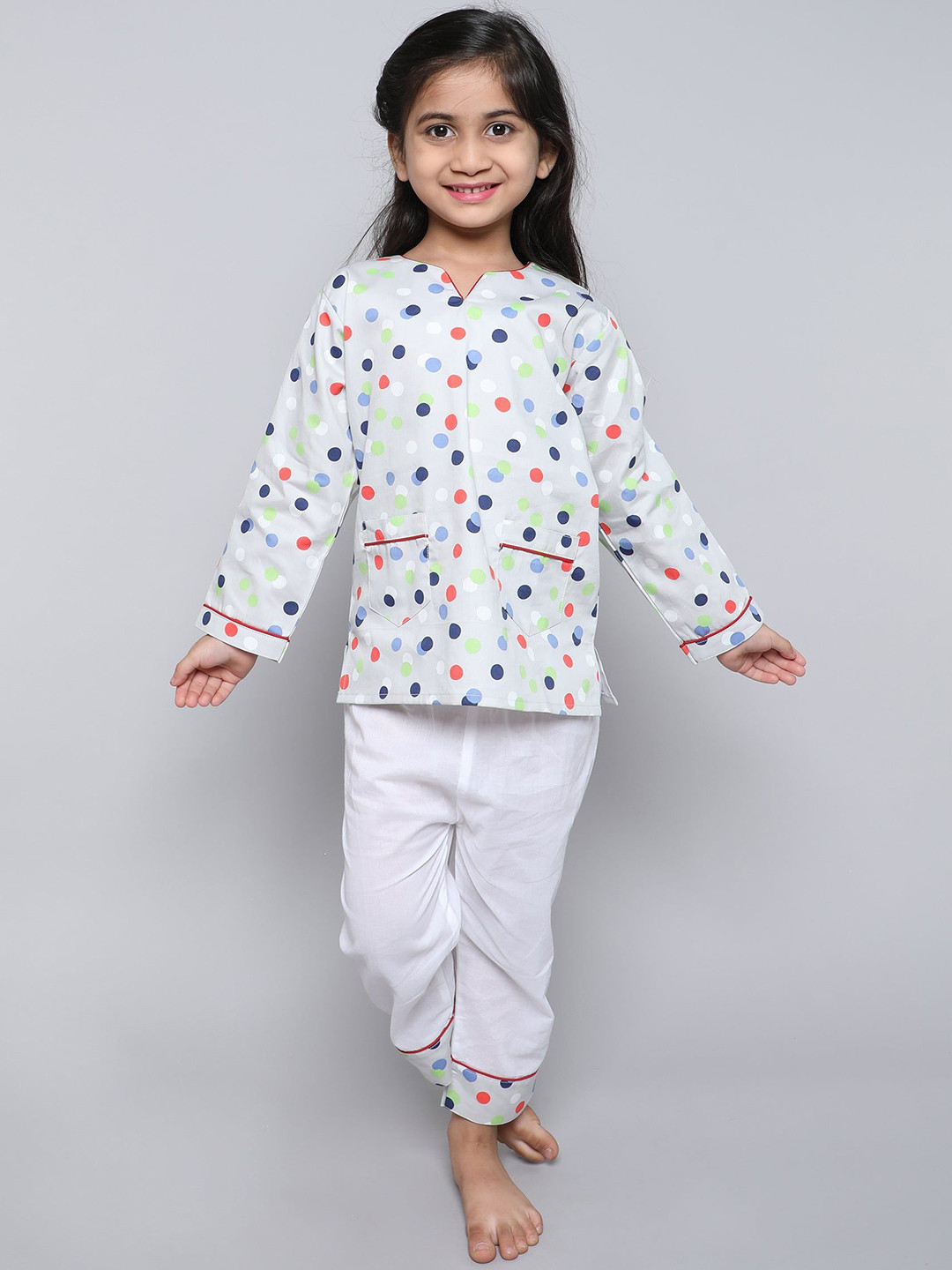 Little Clothings Girls Polka Dot PJ Set